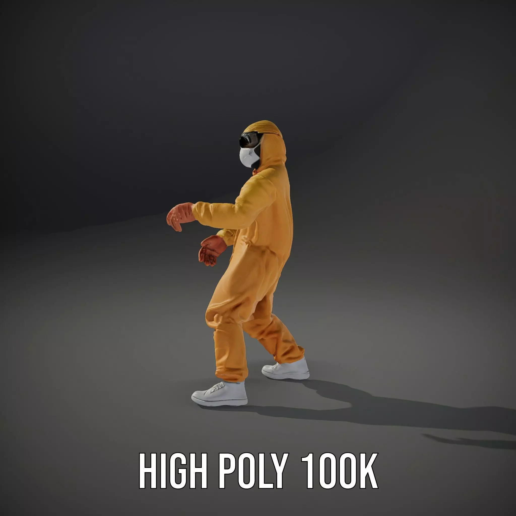Yellow Protective Suit model pack Low-poly 3D model_8