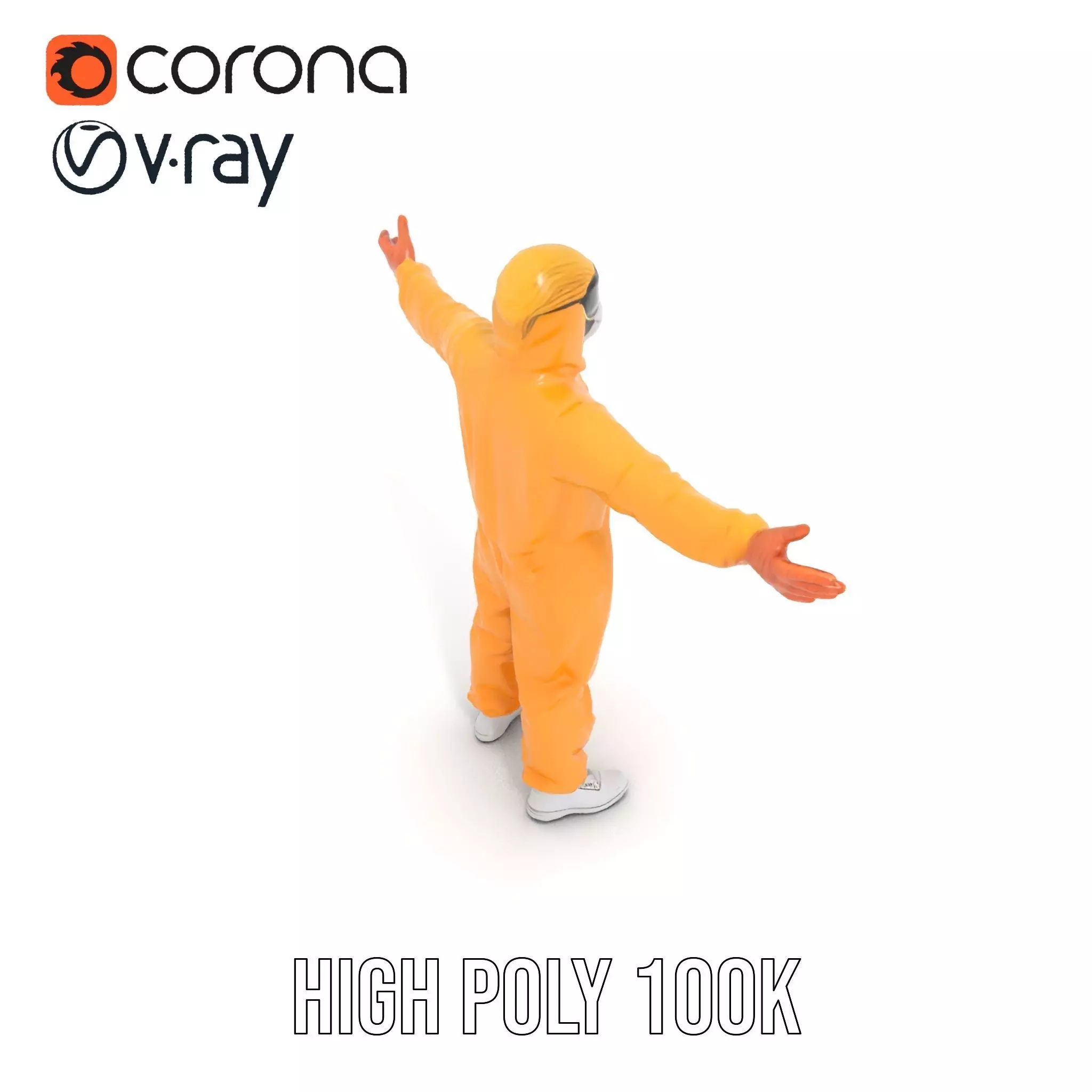 Yellow Protective Suit model pack Low-poly 3D model_26