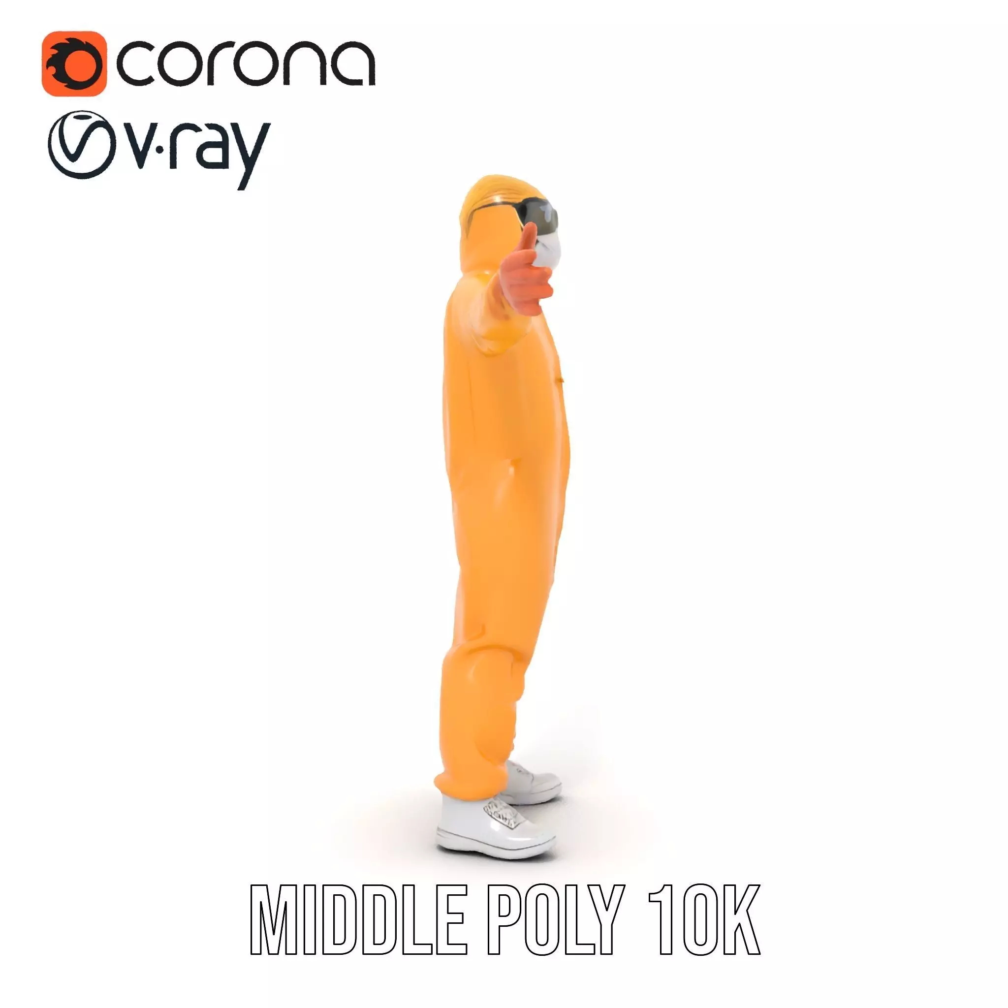 Yellow Protective Suit model pack Low-poly 3D model_15