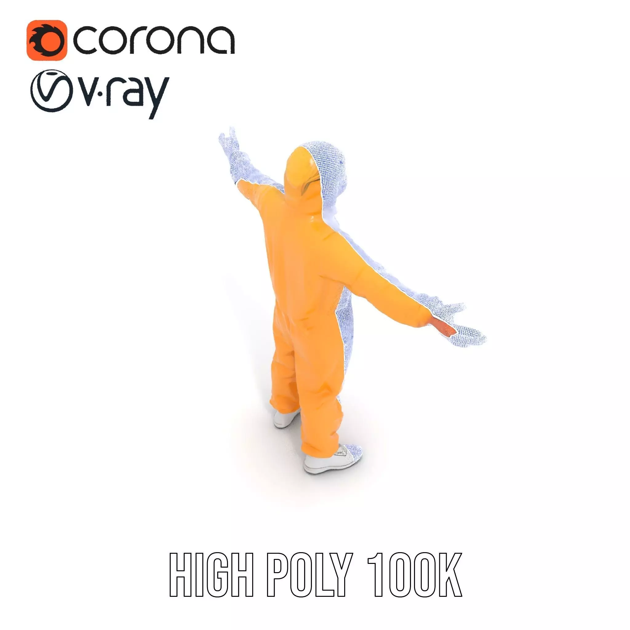 Yellow Protective Suit model pack Low-poly 3D model_29