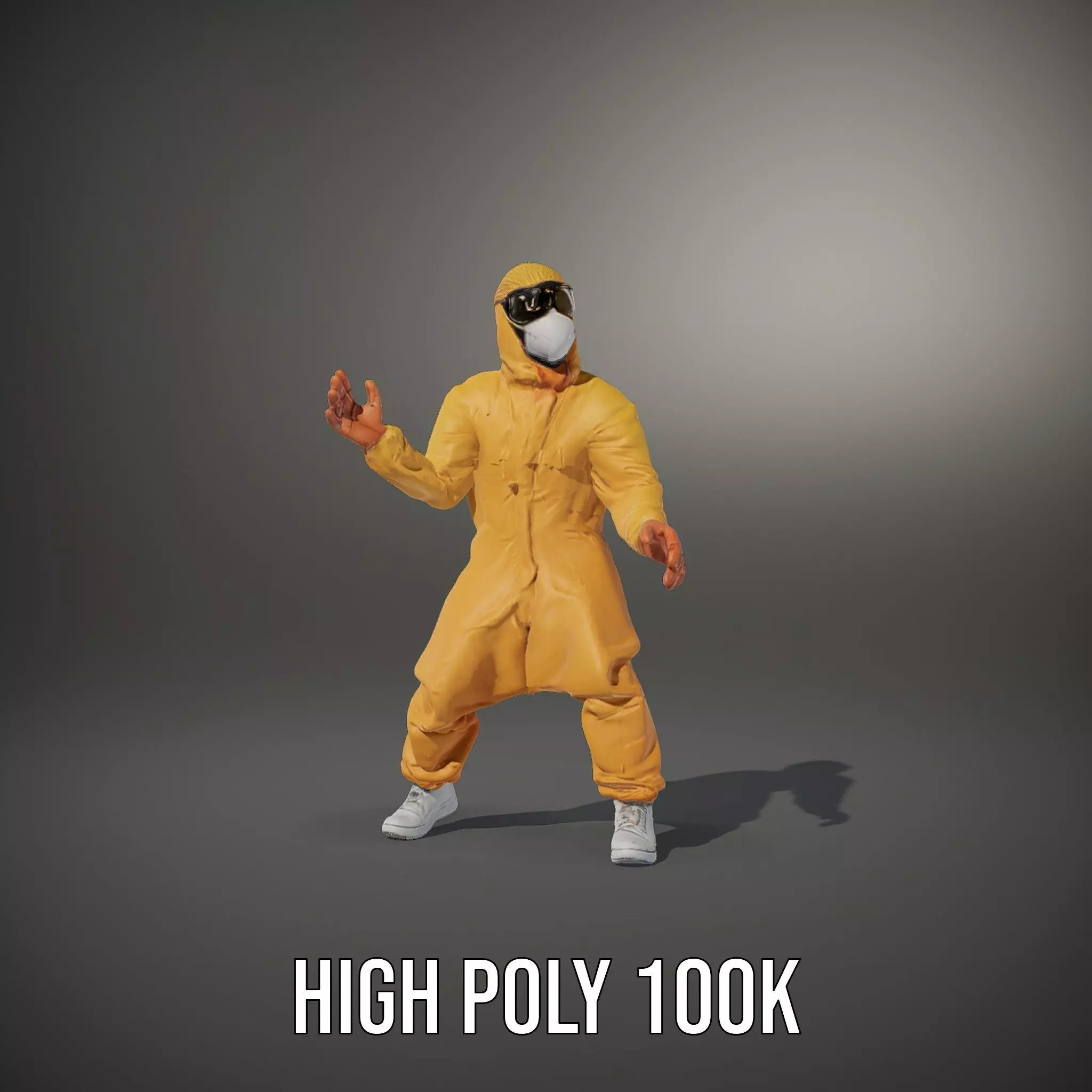 Yellow Protective Suit model pack Low-poly 3D model_10