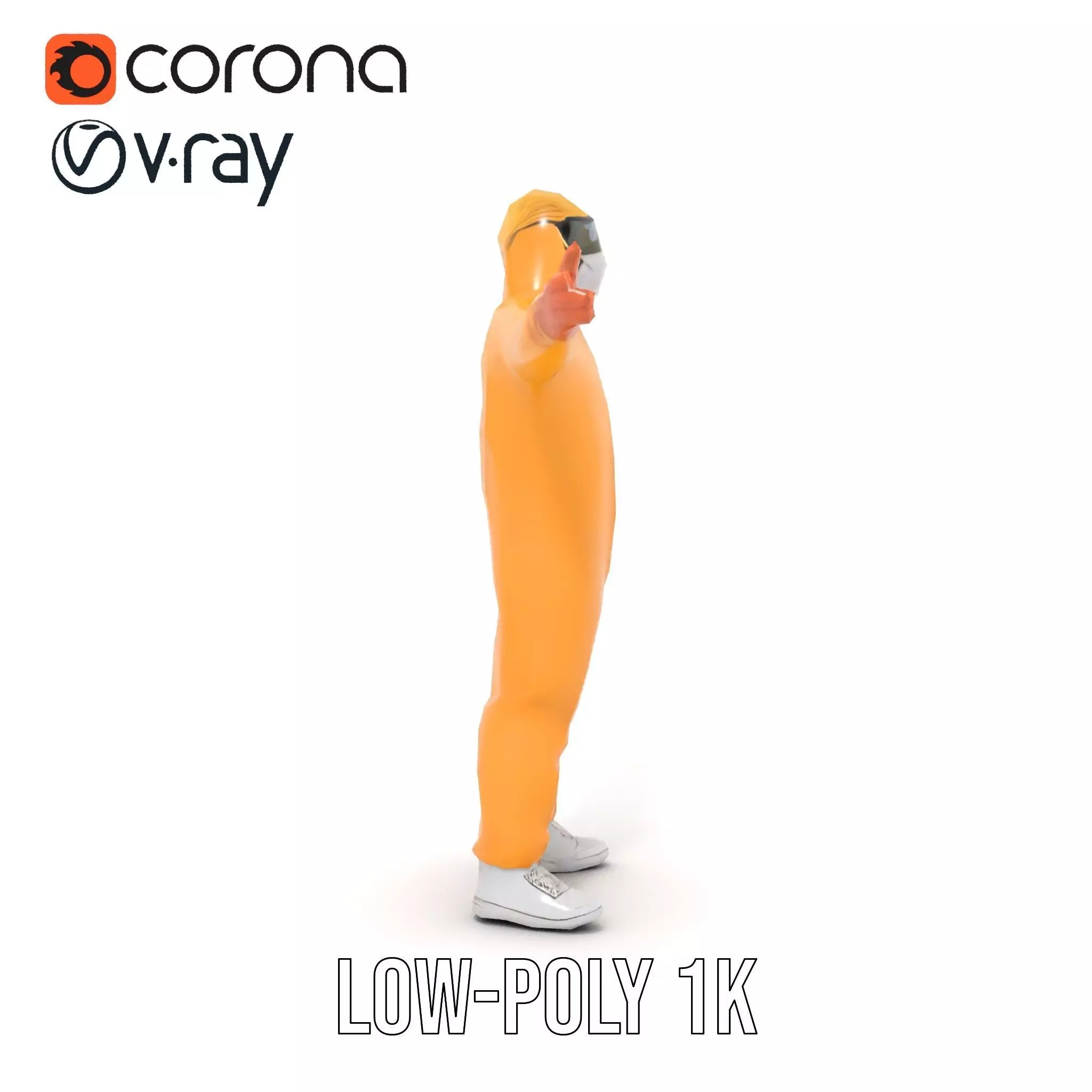 Yellow Protective Suit model pack Low-poly 3D model_25