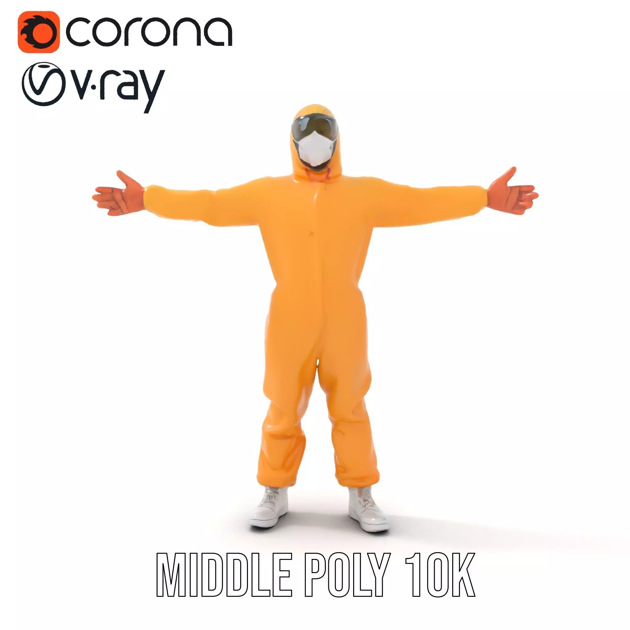 Yellow Protective Suit model pack Low-poly 3D model_5