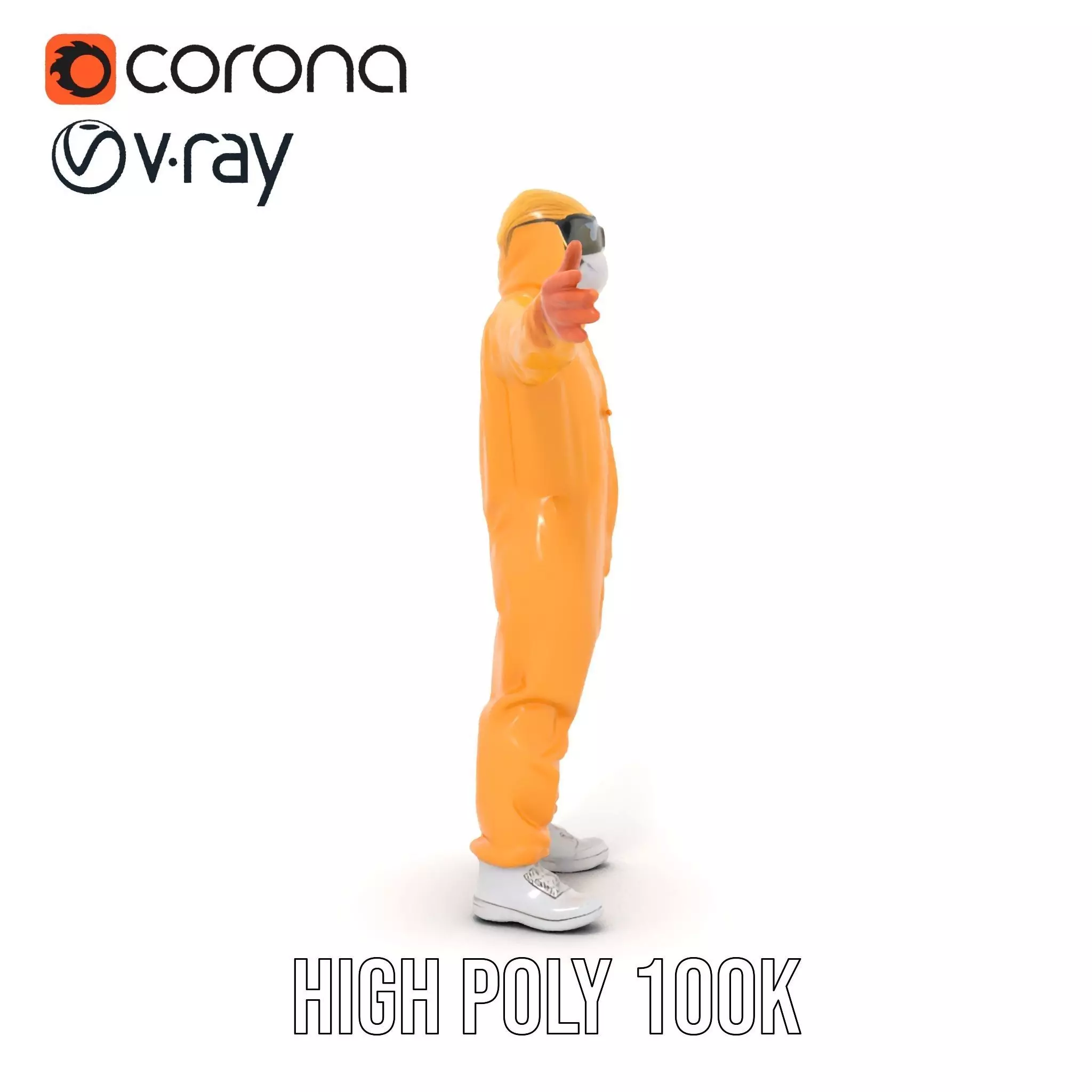Yellow Protective Suit model pack Low-poly 3D model_23