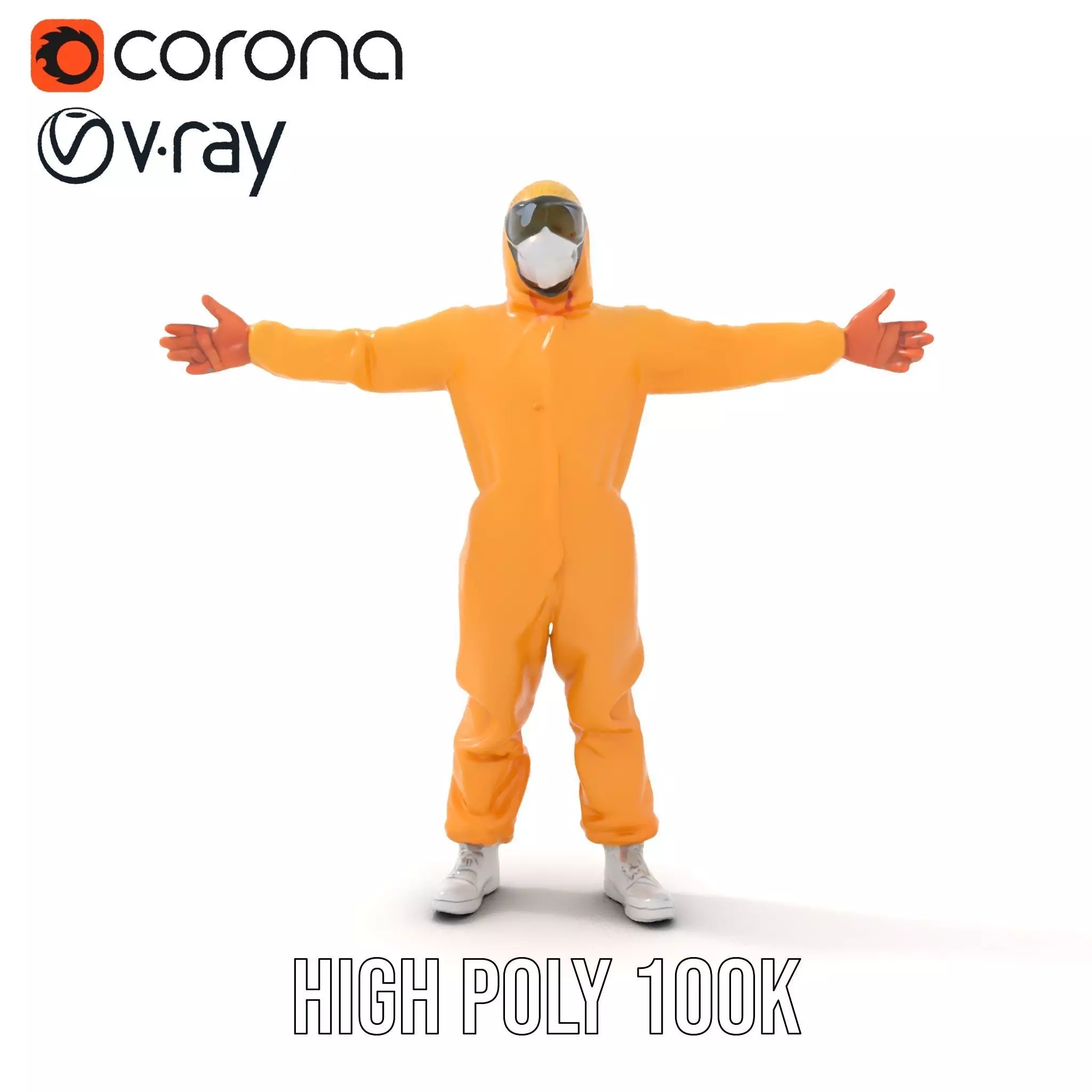 Yellow Protective Suit model pack Low-poly 3D model_17