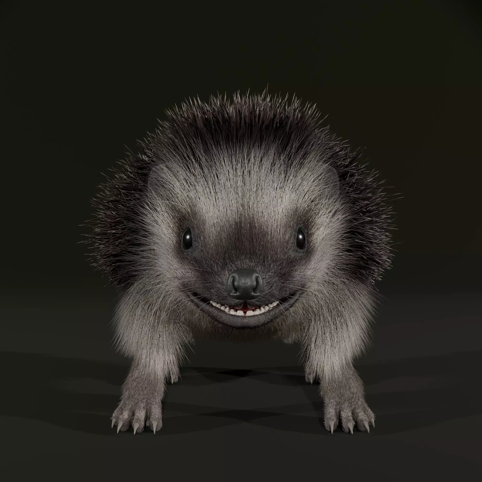 Realistic Animated Hedgehog 3D model_6