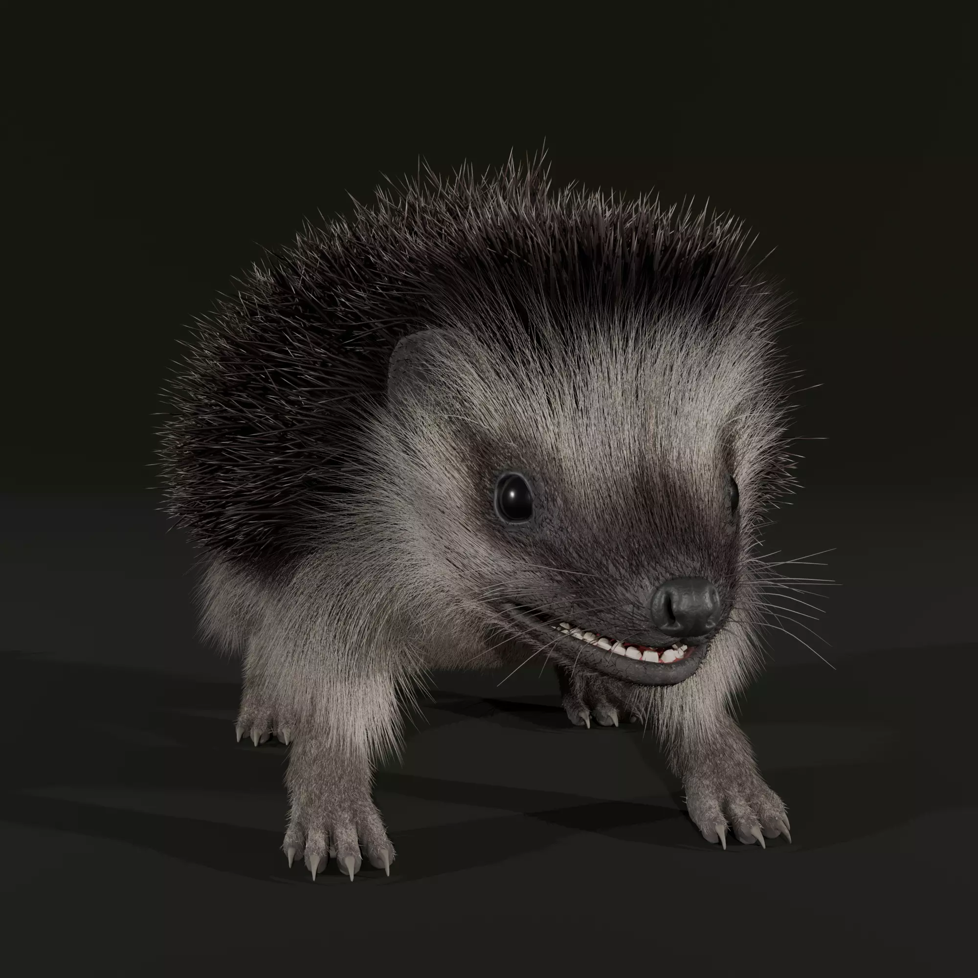 Realistic Animated Hedgehog 3D model_5