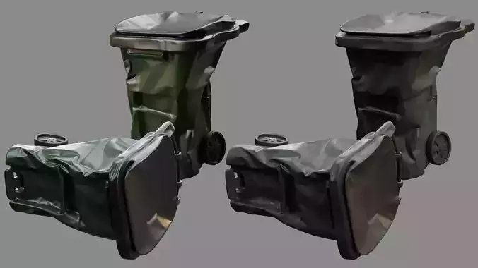 Crushed Trash Can 03 3D model