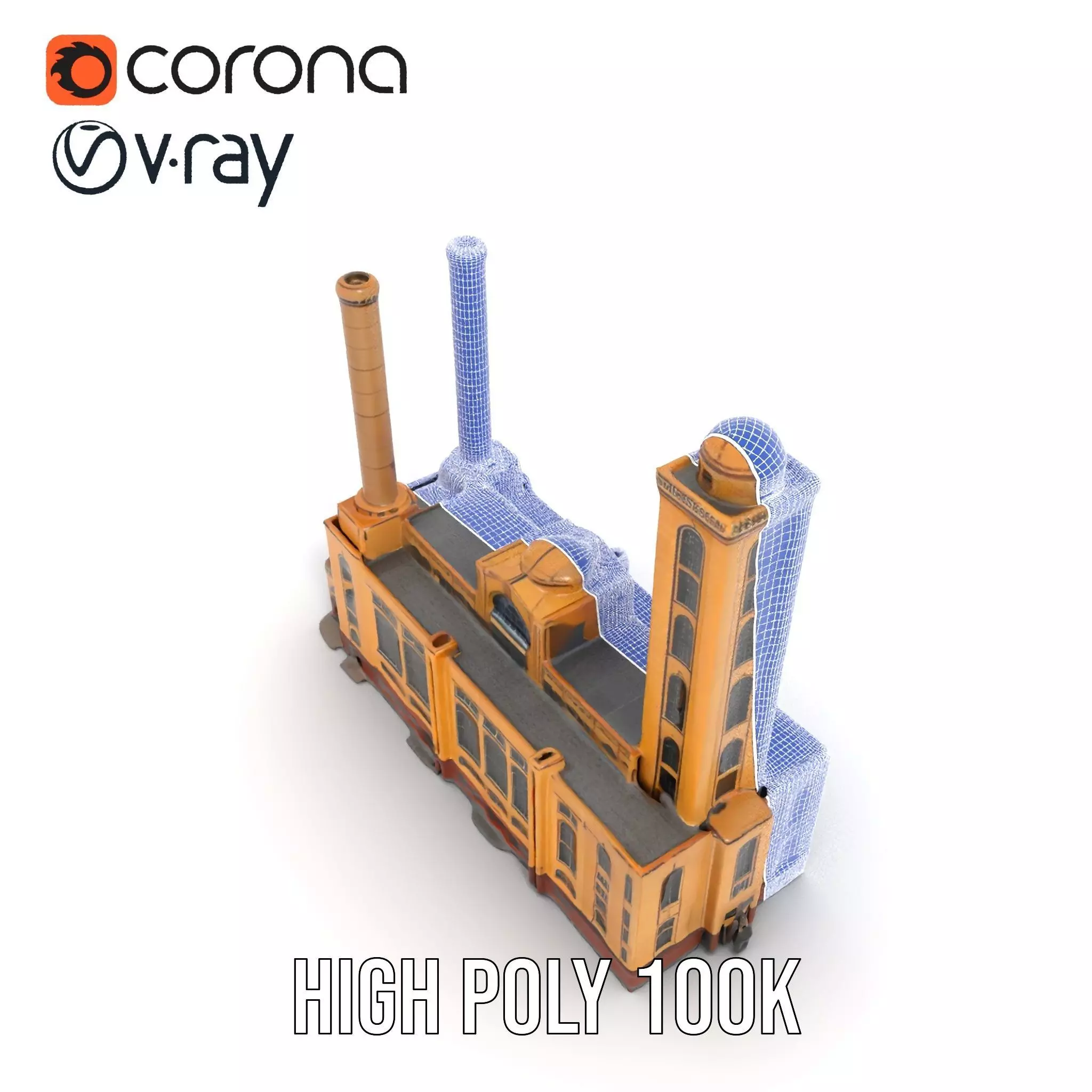 Industrial Power Plant model pack Low-poly 3D model_34