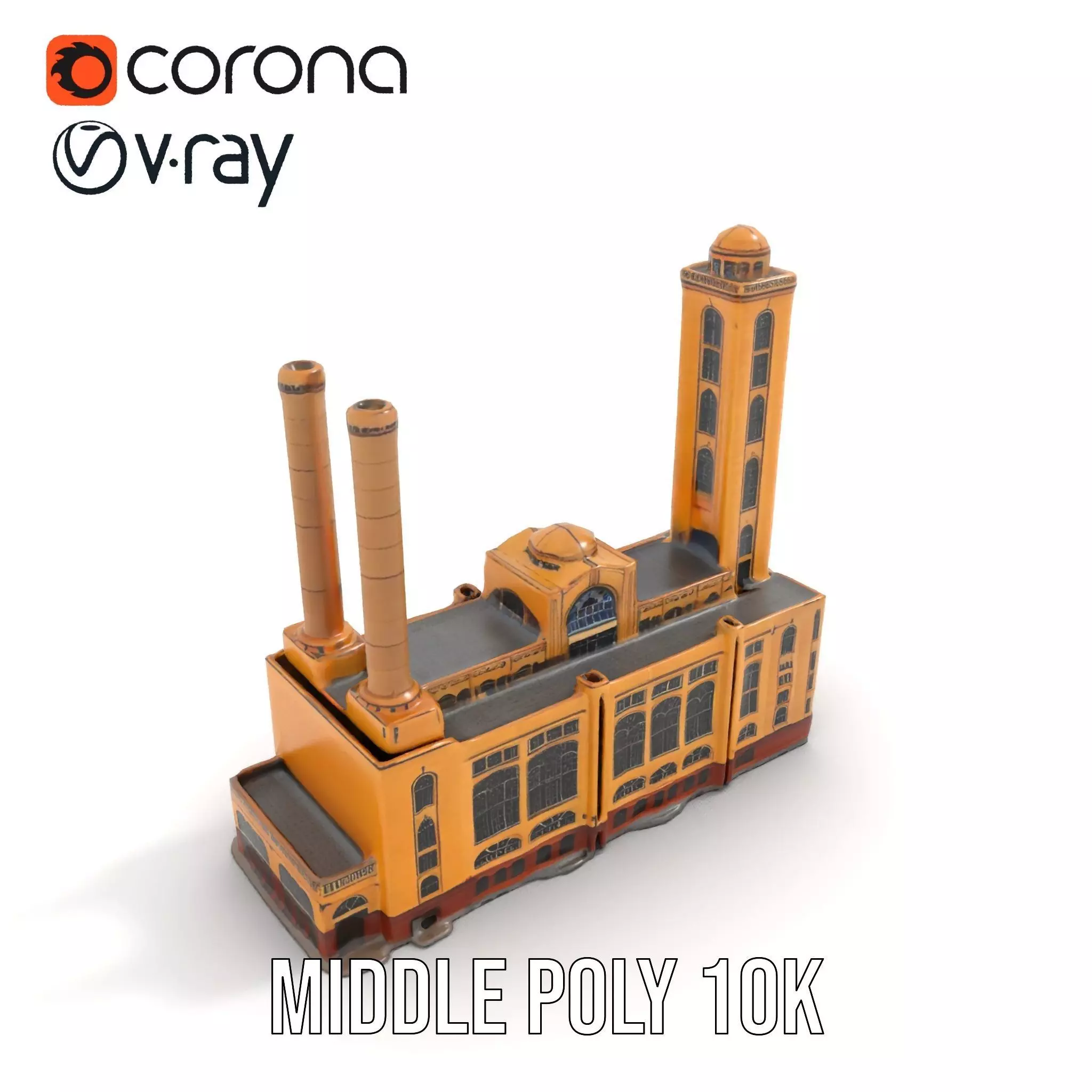 Industrial Power Plant model pack Low-poly 3D model_13