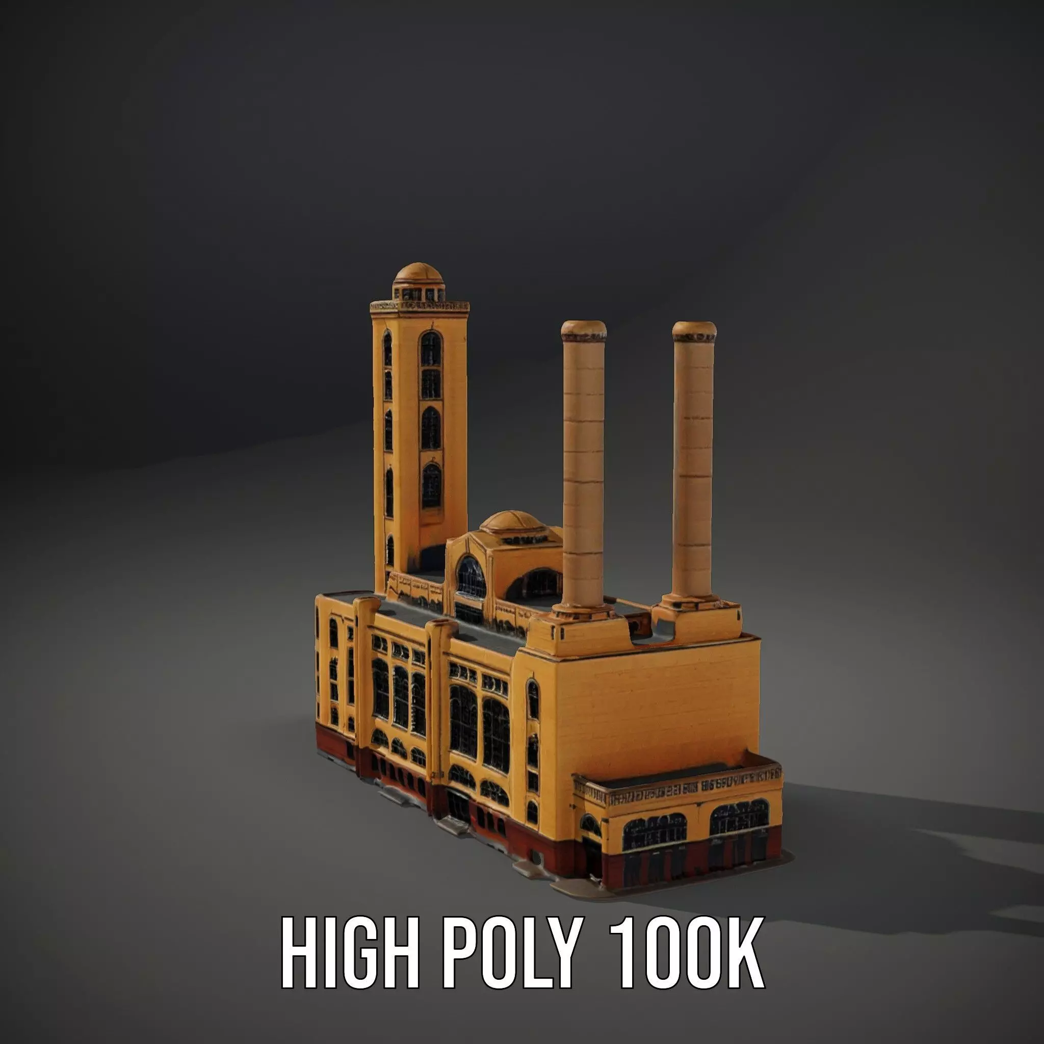 Industrial Power Plant model pack Low-poly 3D model_8