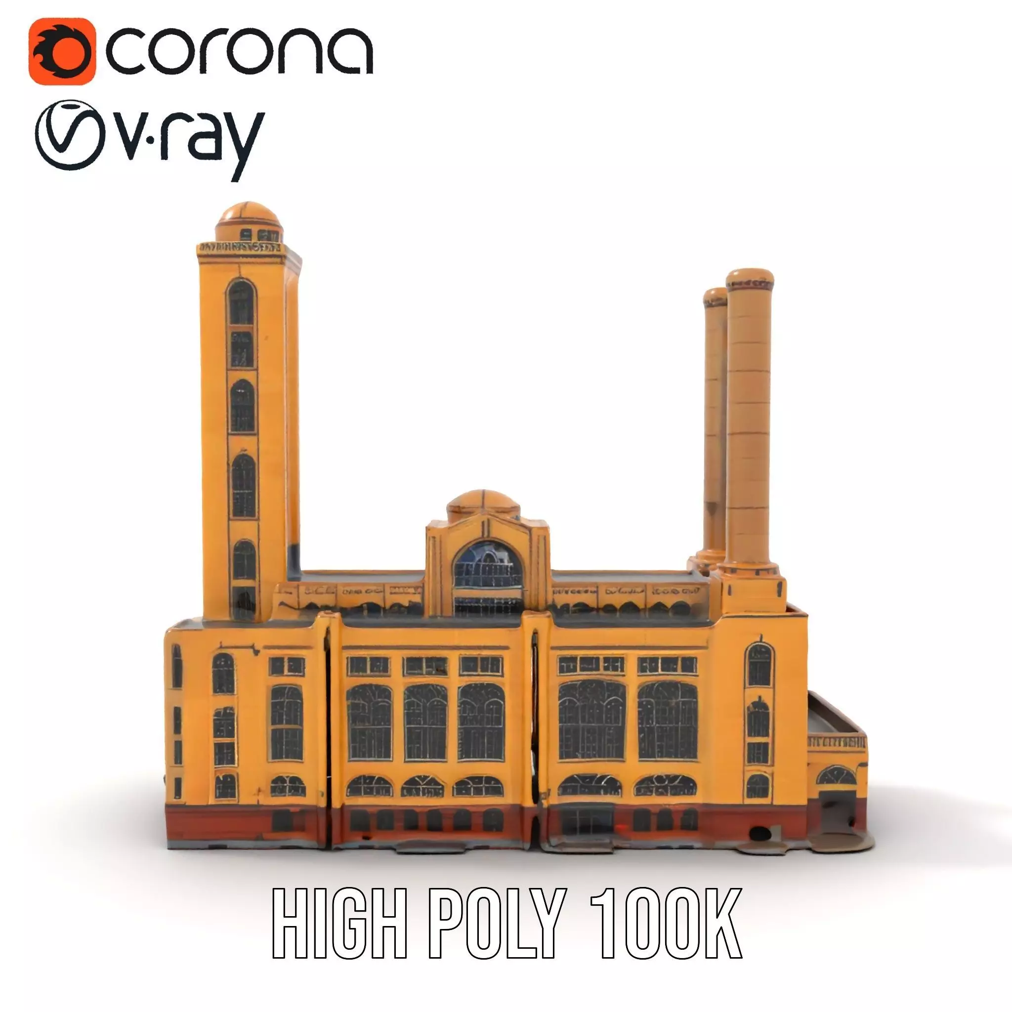 Industrial Power Plant model pack Low-poly 3D model_20