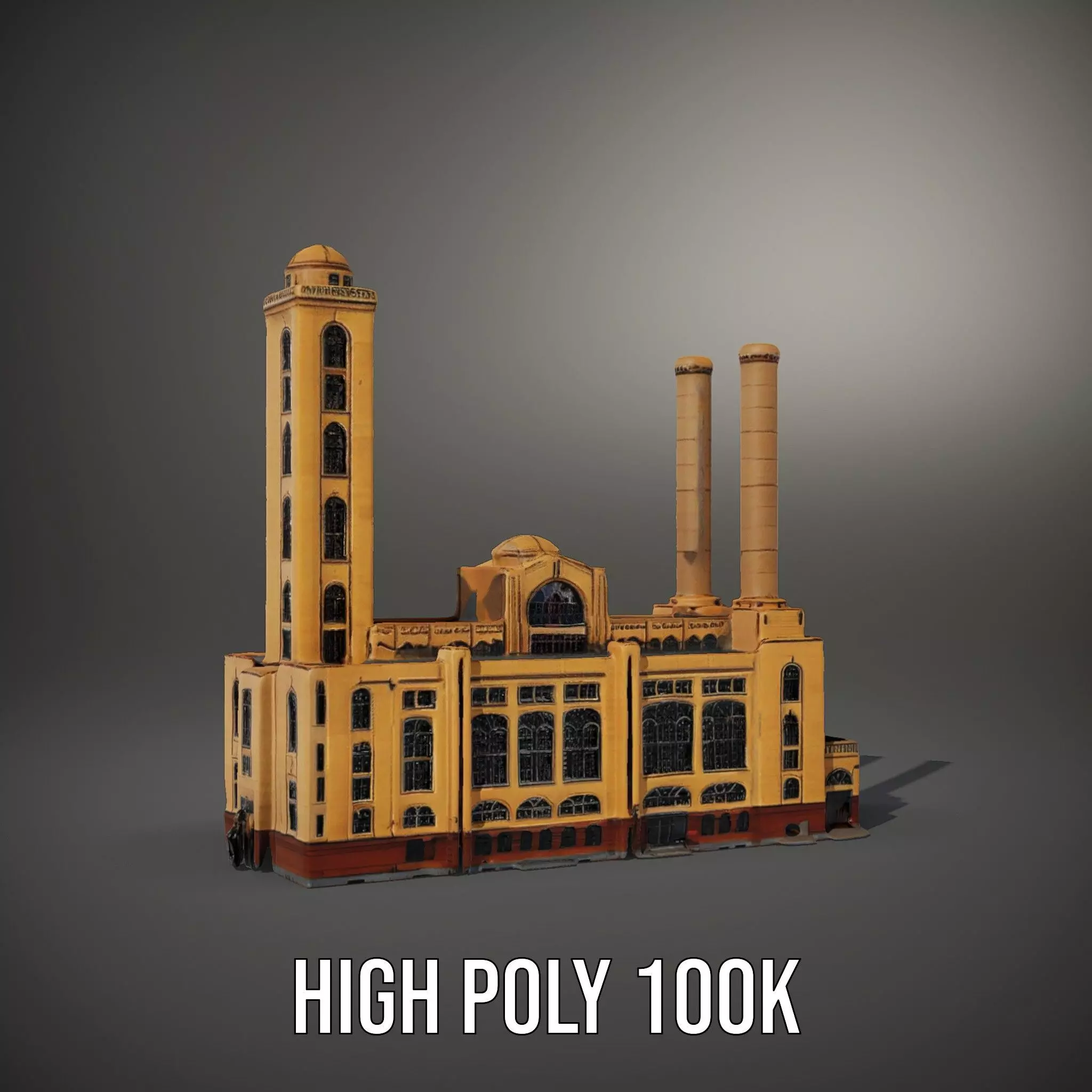 Industrial Power Plant model pack Low-poly 3D model_10