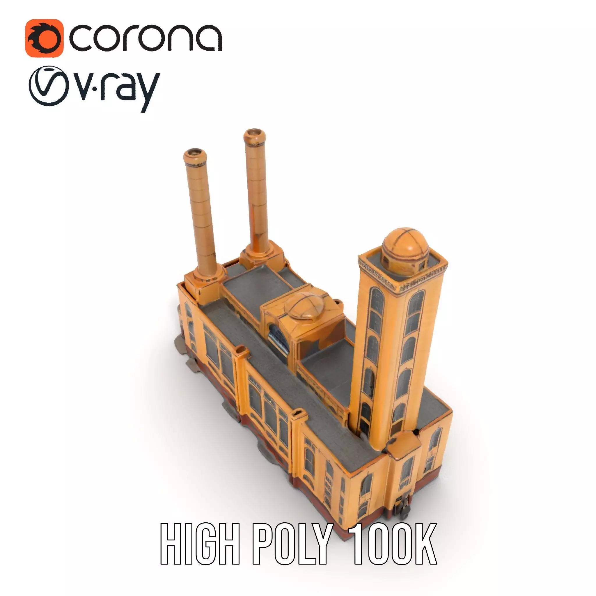 Industrial Power Plant model pack Low-poly 3D model_23