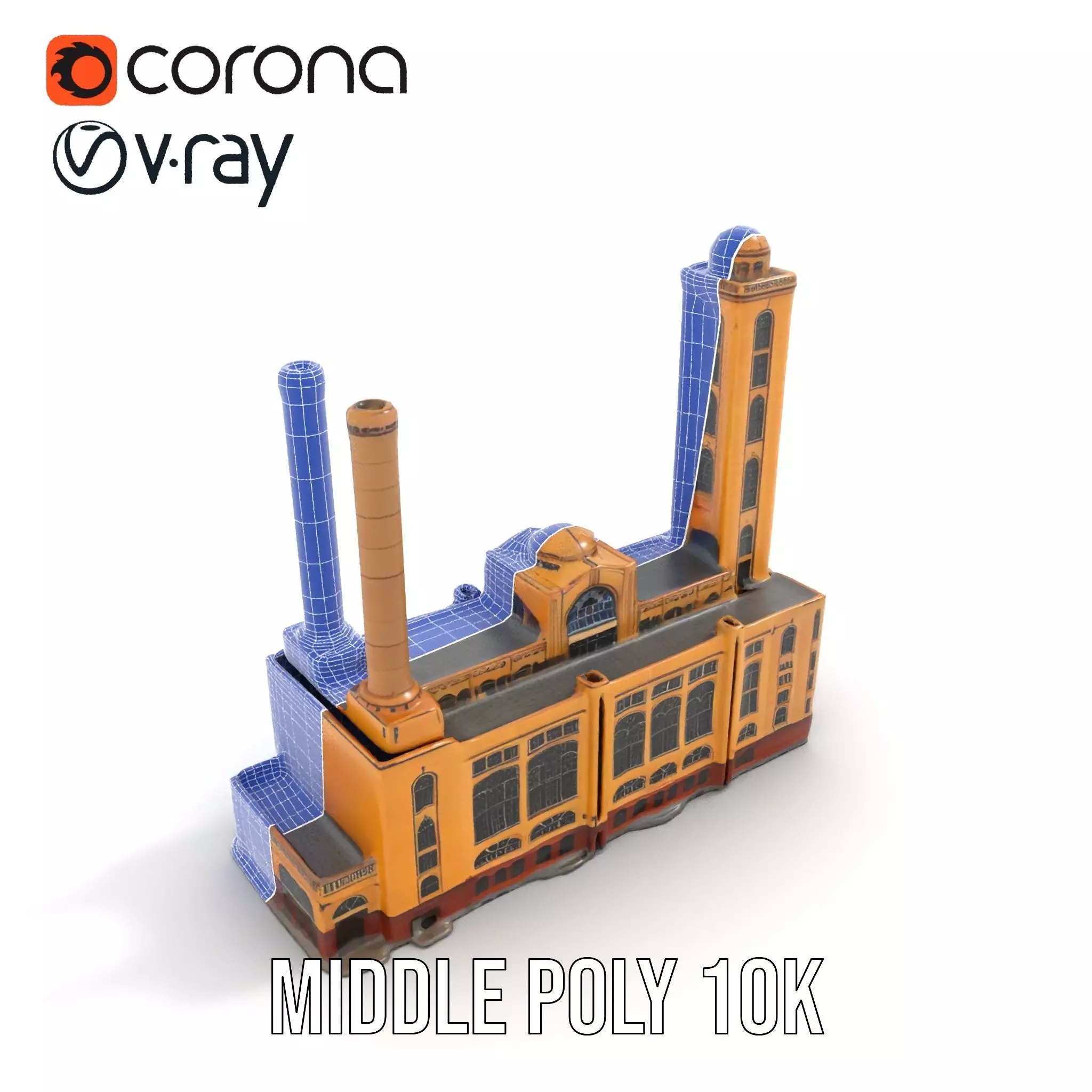 Industrial Power Plant model pack Low-poly 3D model_11