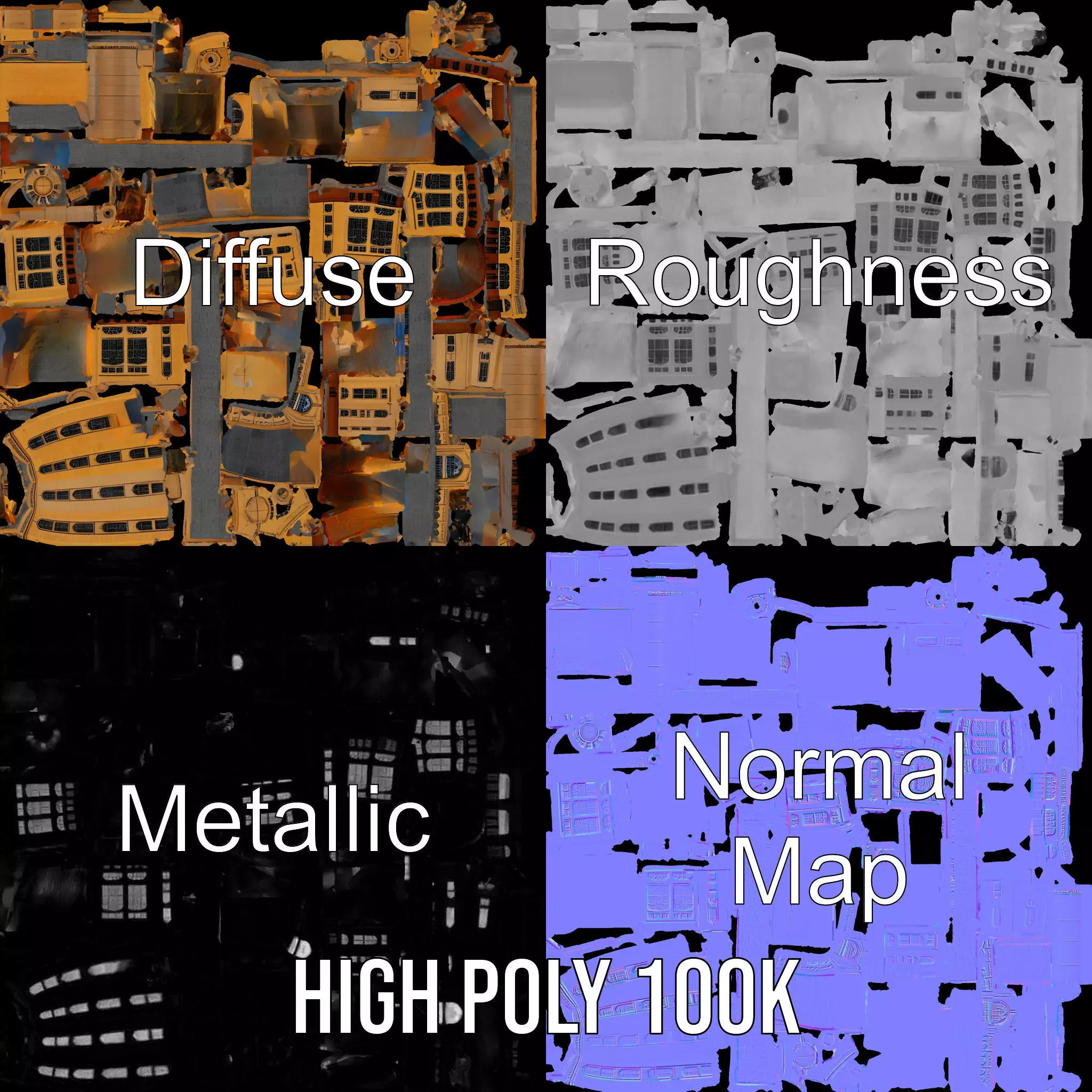 Industrial Power Plant model pack Low-poly 3D model_3