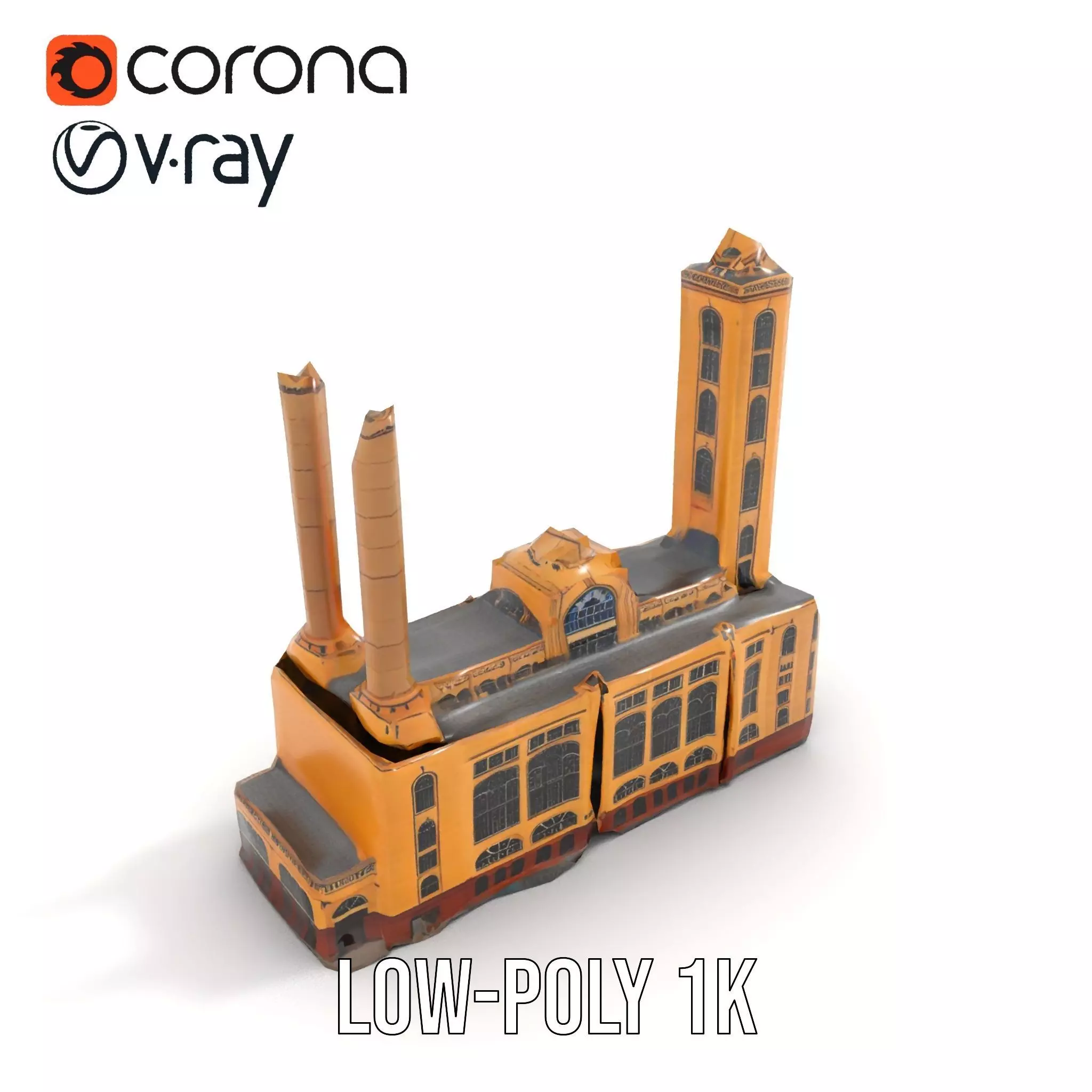 Industrial Power Plant model pack Low-poly 3D model_7