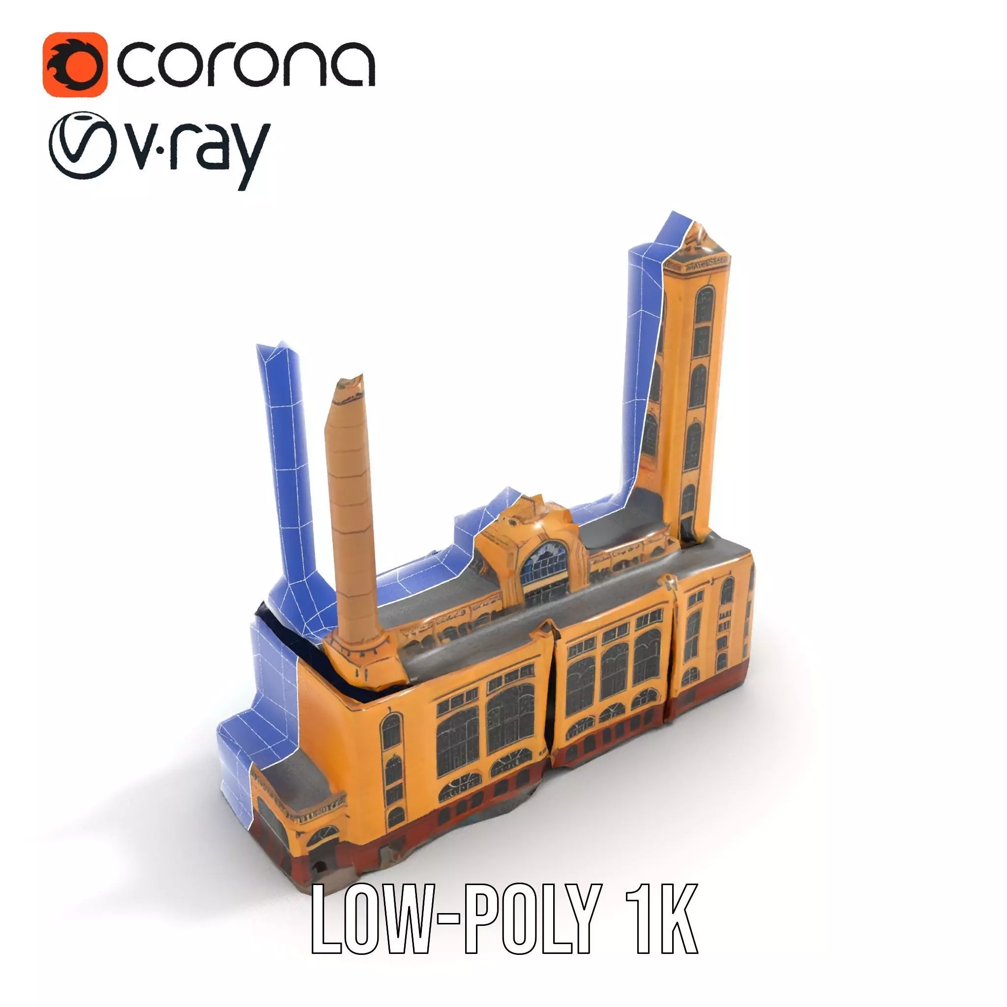 Industrial Power Plant model pack Low-poly 3D model_22