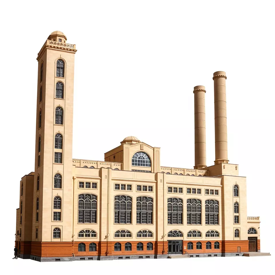 Industrial Power Plant model pack Low-poly 3D model_2