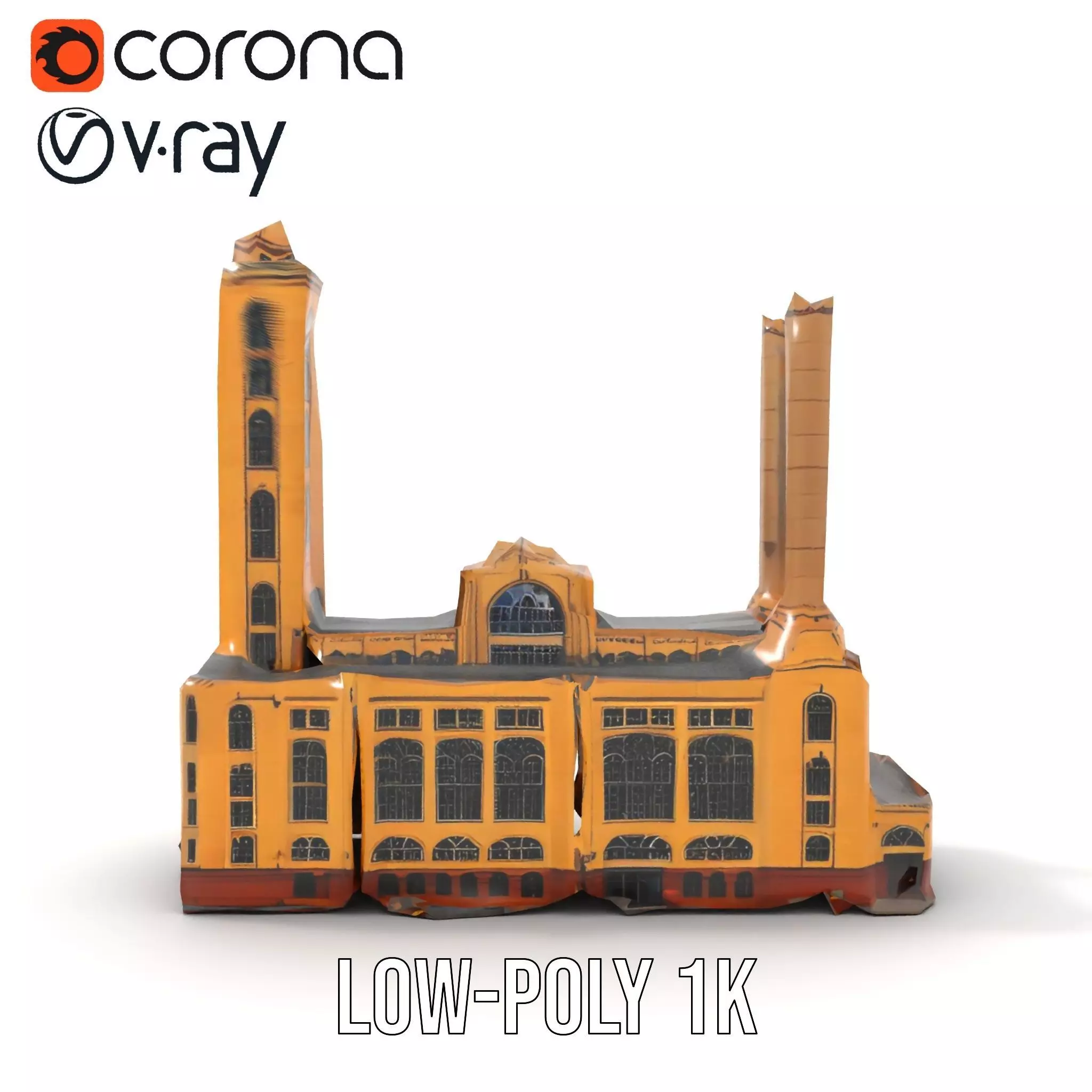 Industrial Power Plant model pack Low-poly 3D model_19