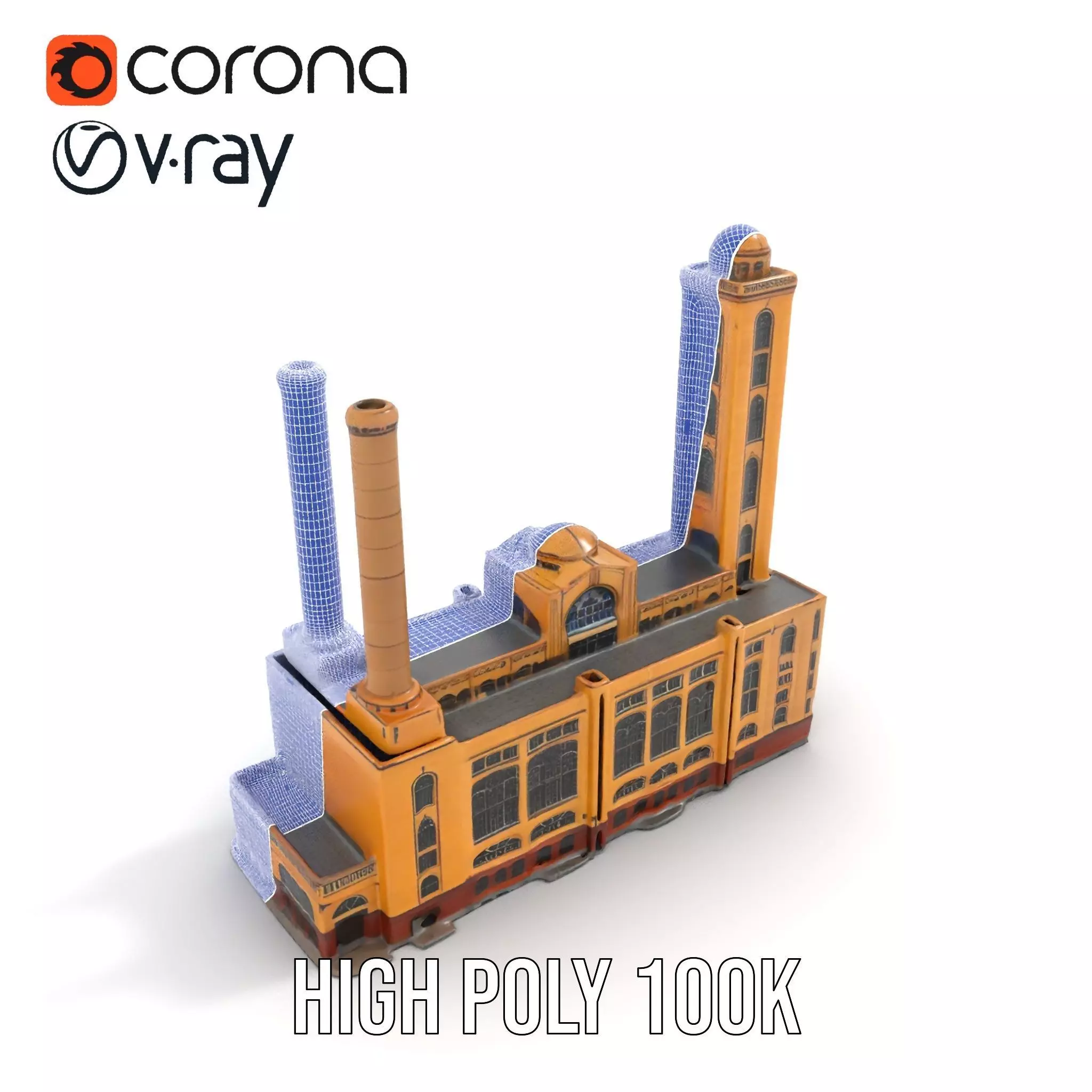 Industrial Power Plant model pack Low-poly 3D model_32