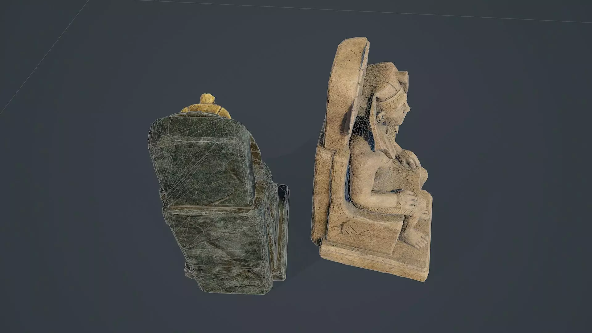 Egyptian Statue V1 PBR Low-poly 3D model_9