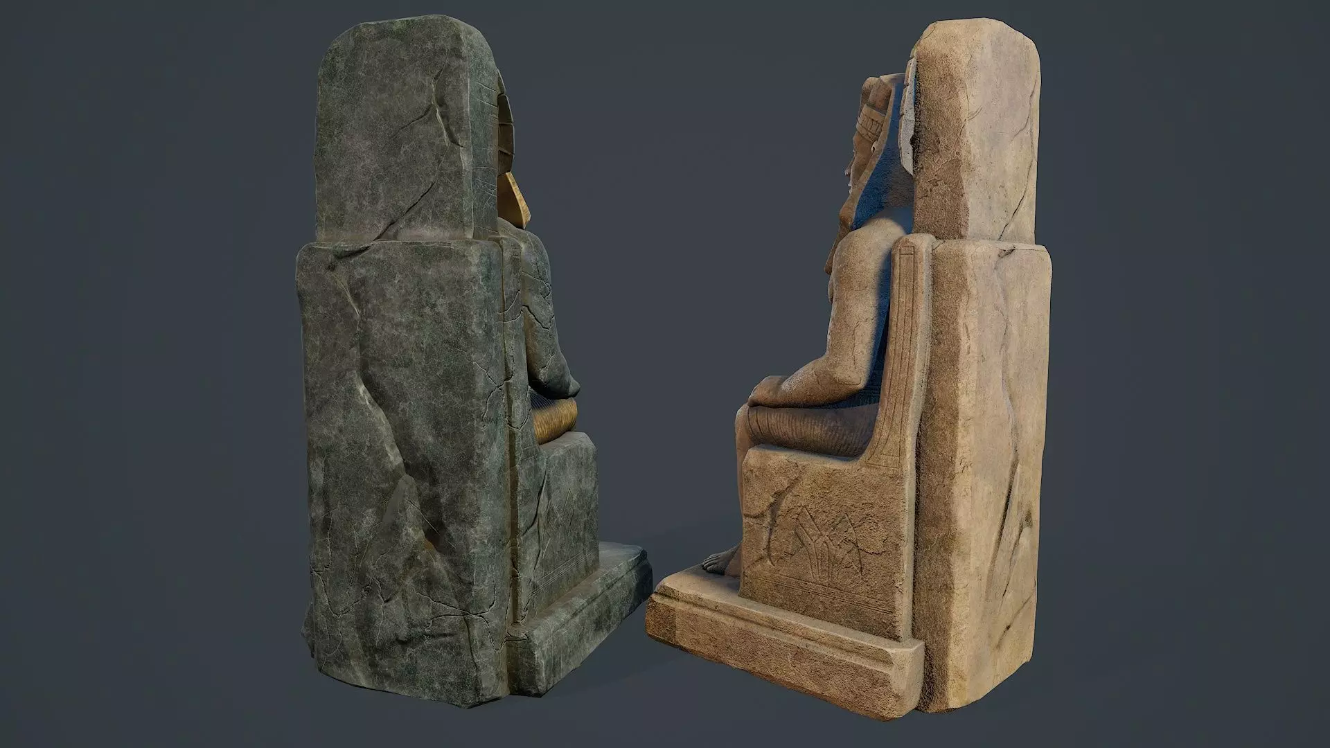 Egyptian Statue V1 PBR Low-poly 3D model_2