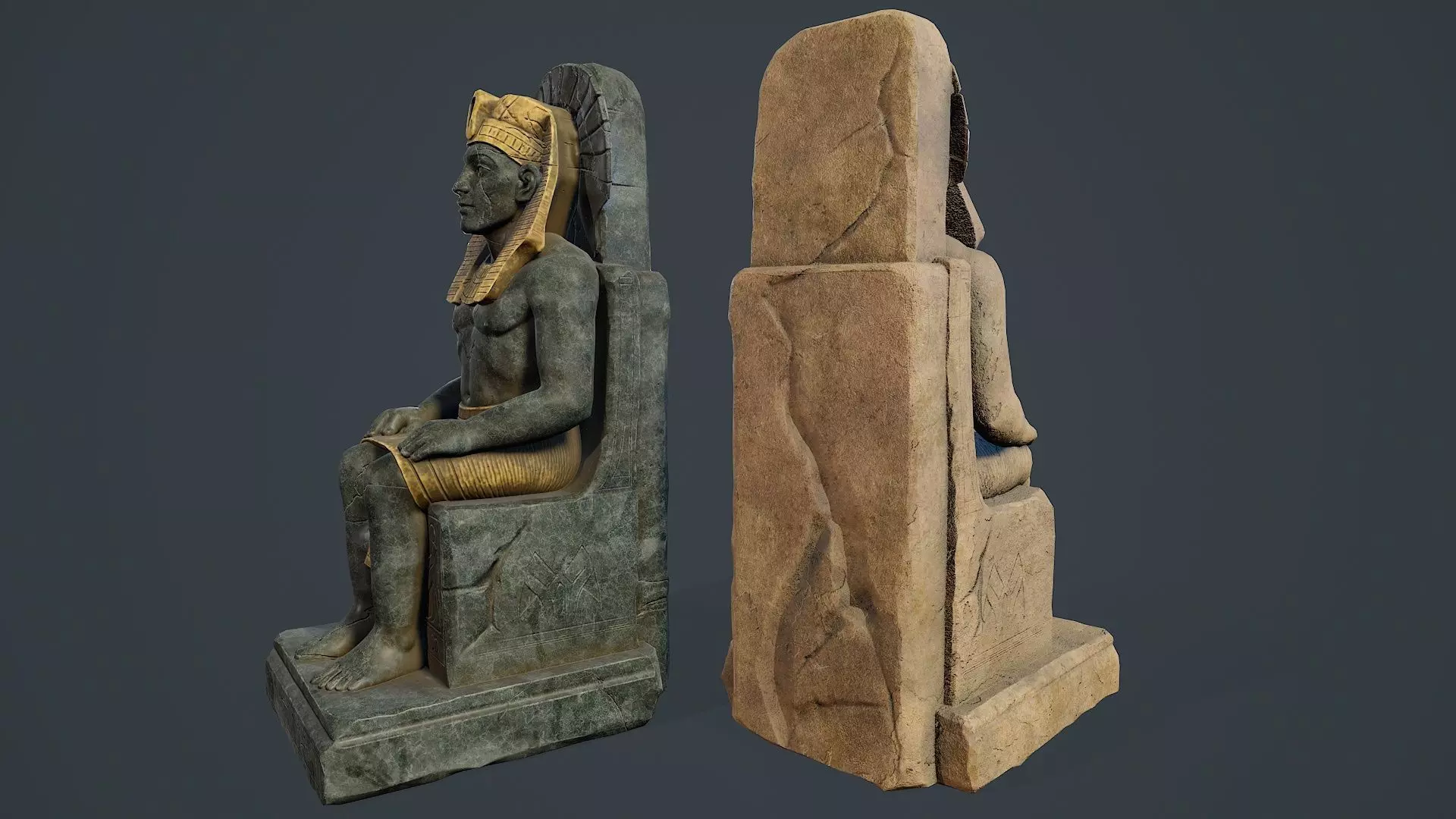 Egyptian Statue V1 PBR Low-poly 3D model_3