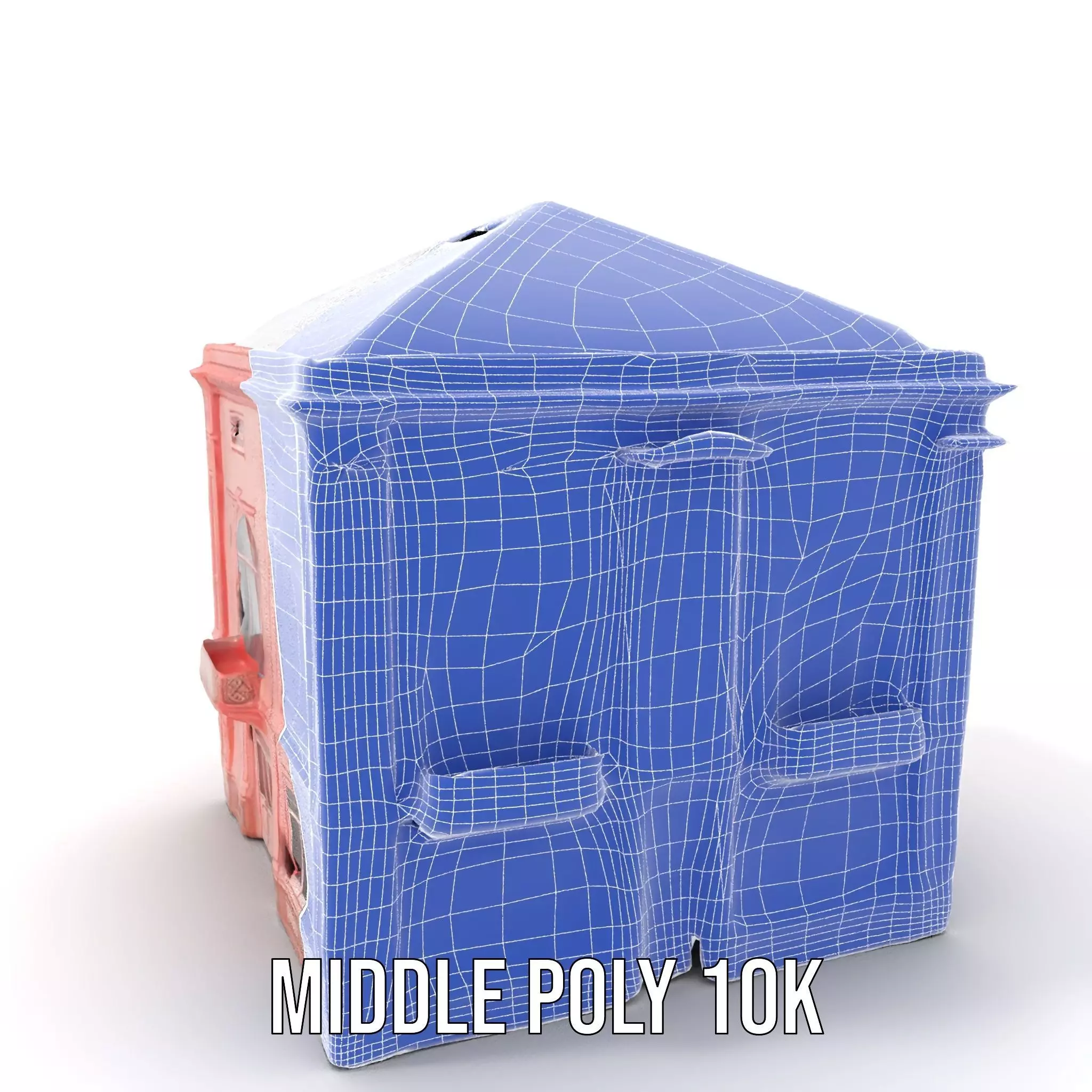 Pink Victorian Building model pack Low-poly 3D model_16