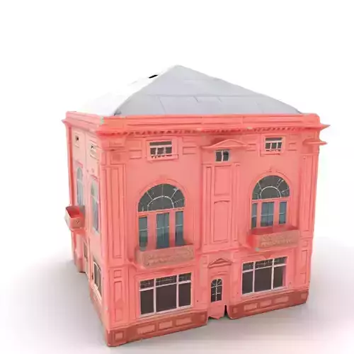 Pink Victorian Building model pack Low-poly 3D model