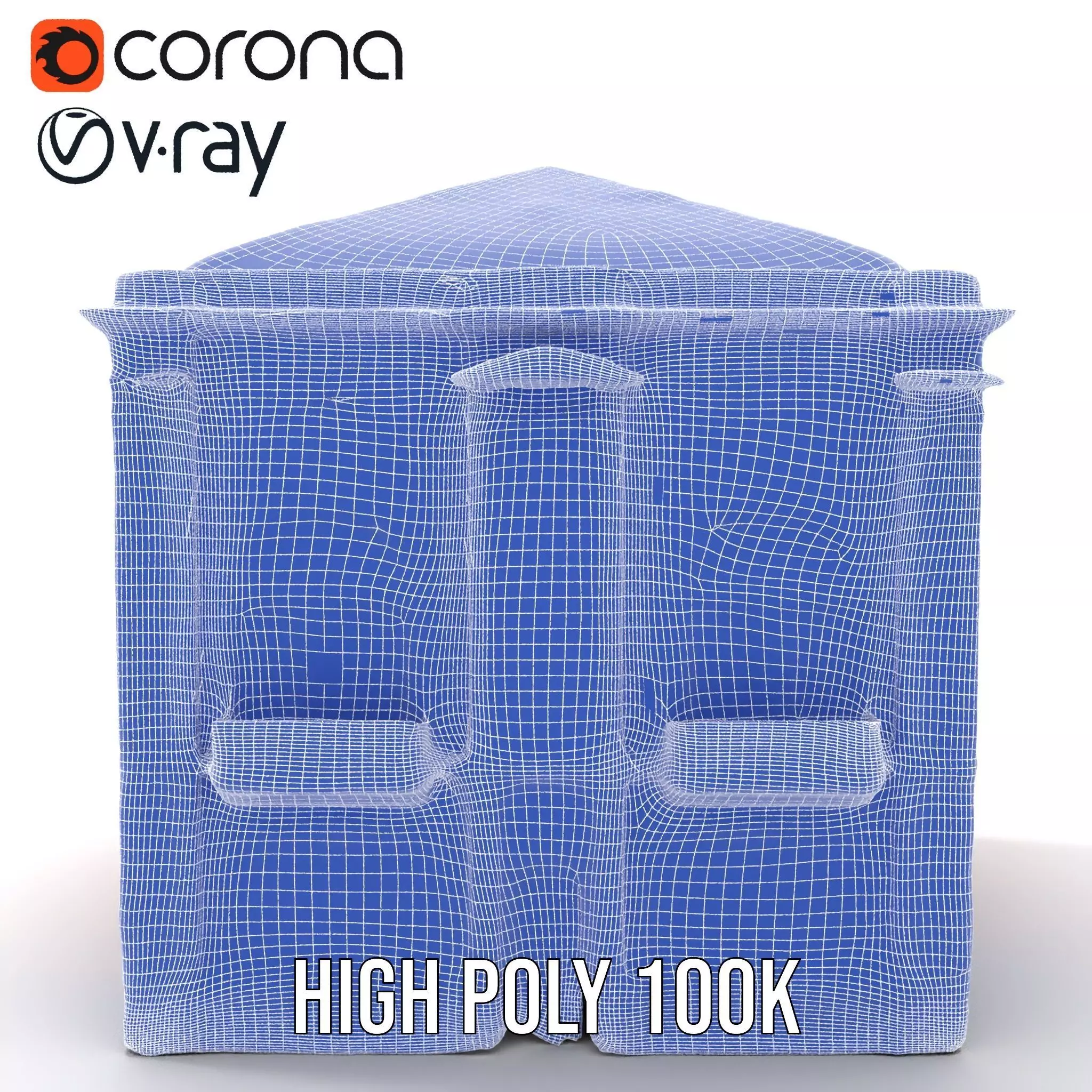 Pink Victorian Building model pack Low-poly 3D model_31