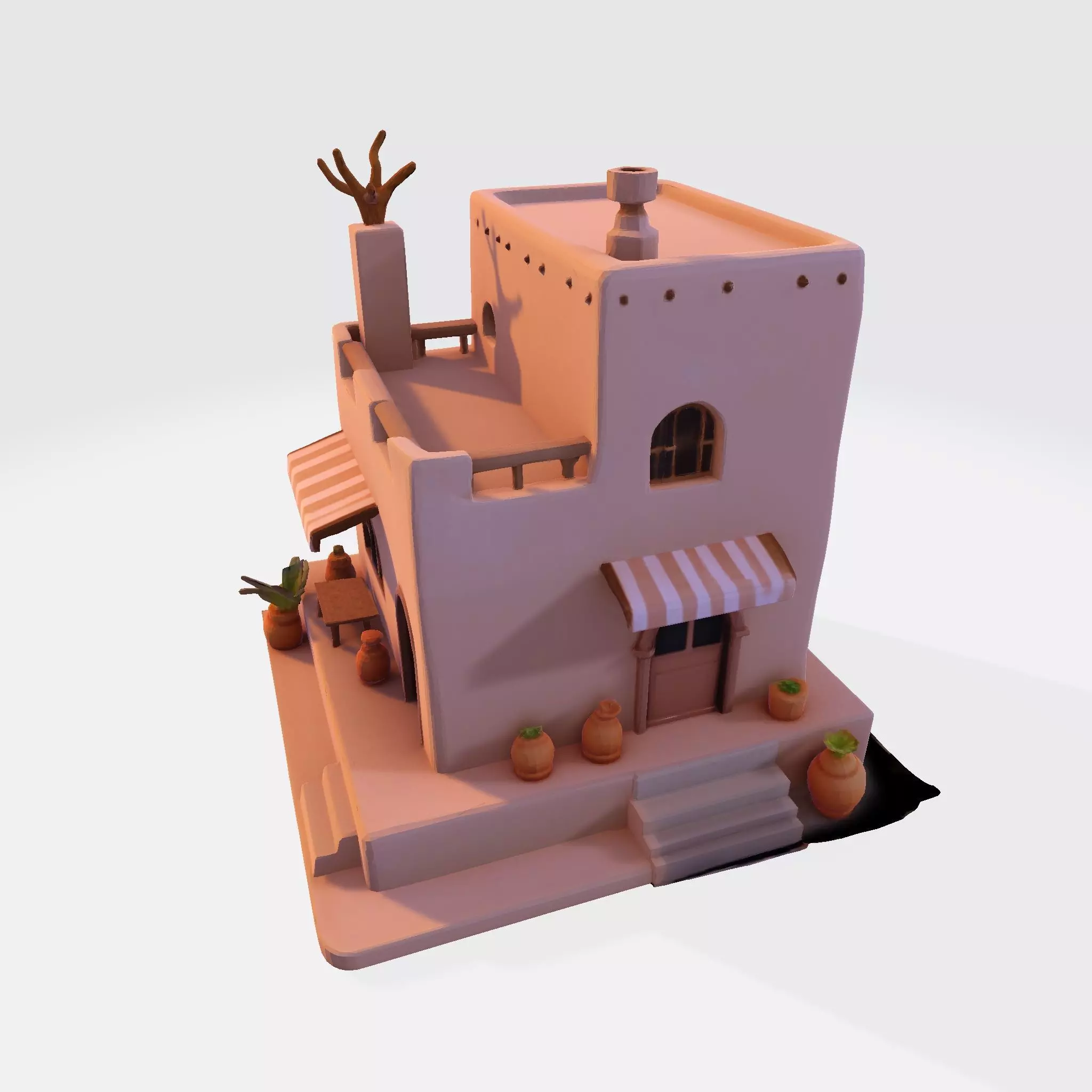 Desert Oasis Home 3D Model 3D print model_0