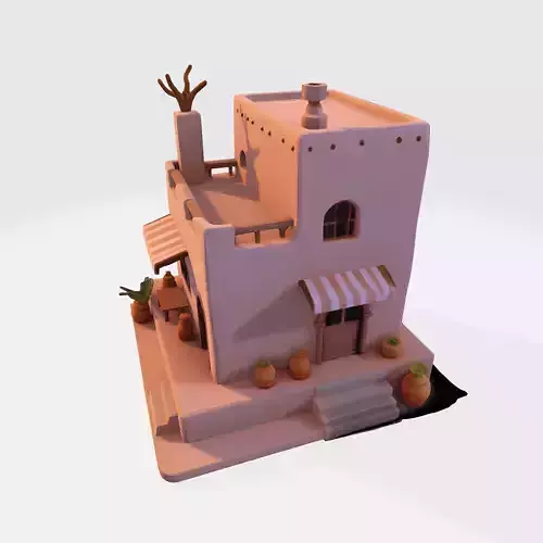 Desert Oasis Home 3D Model 