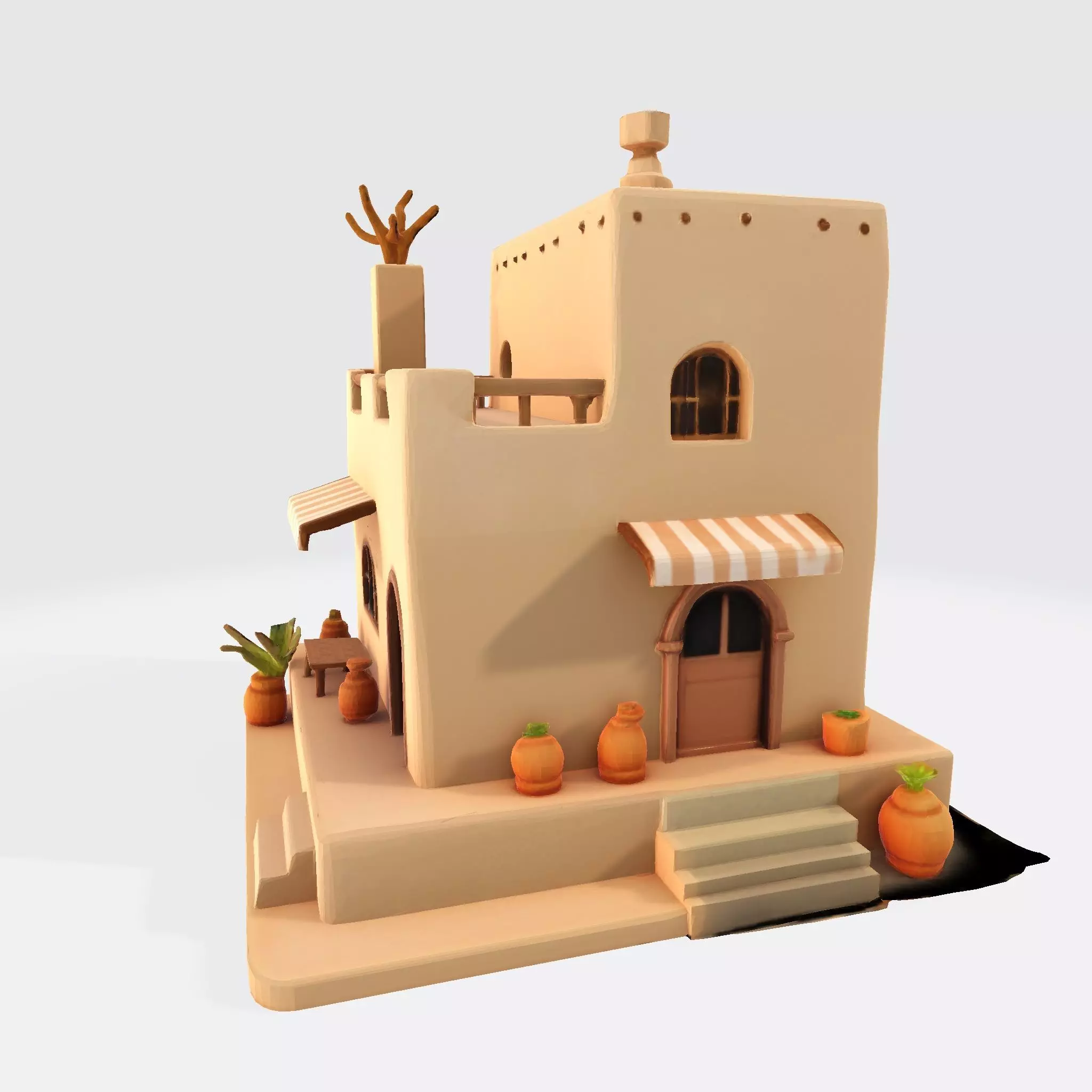 Desert Oasis Home 3D Model 3D print model_4