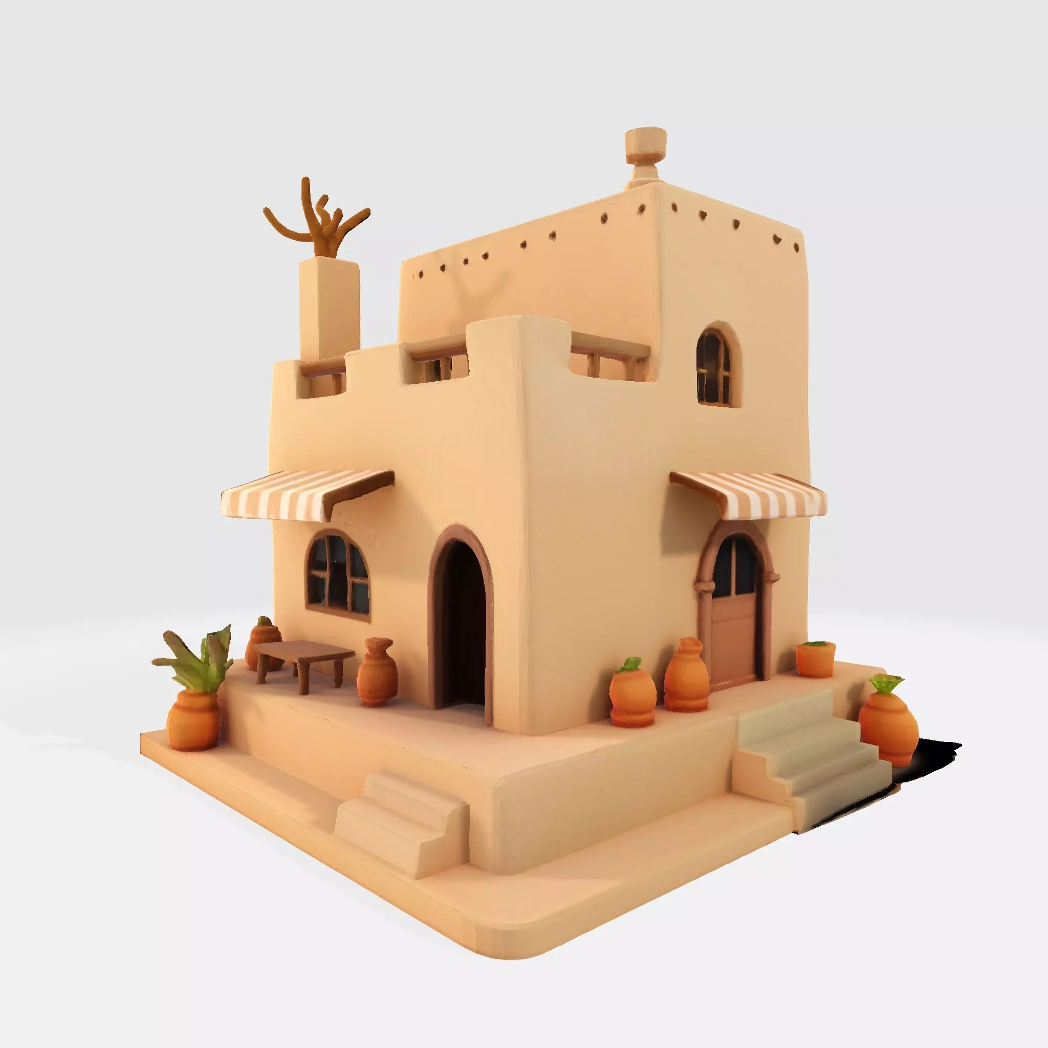 Desert Oasis Home 3D Model 3D print model_3