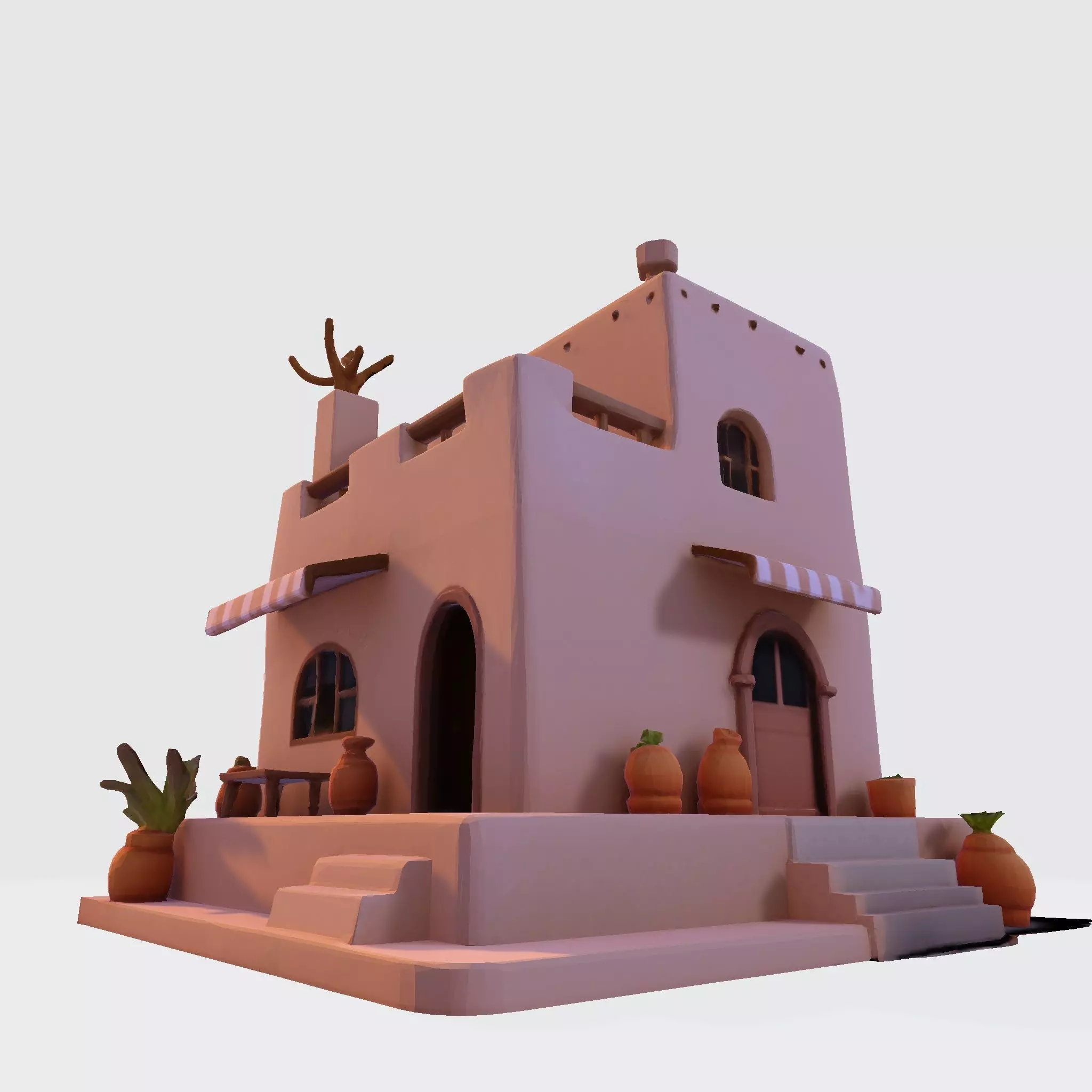 Desert Oasis Home 3D Model 3D print model_1