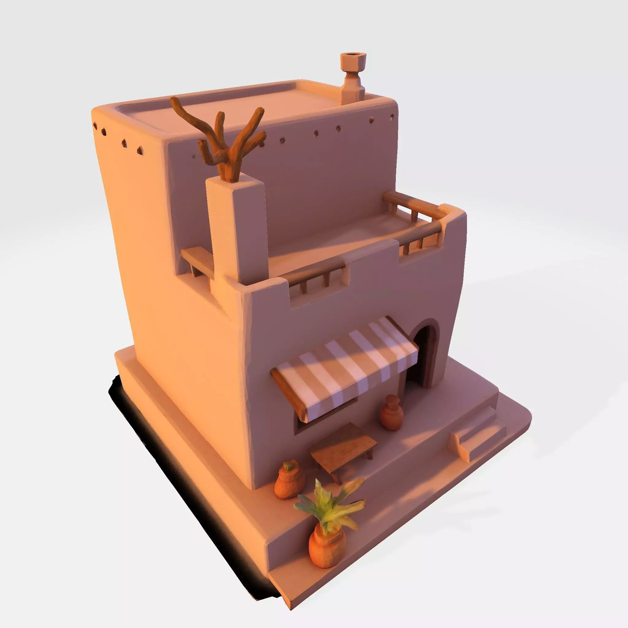 Desert Oasis Home 3D Model 3D print model_11