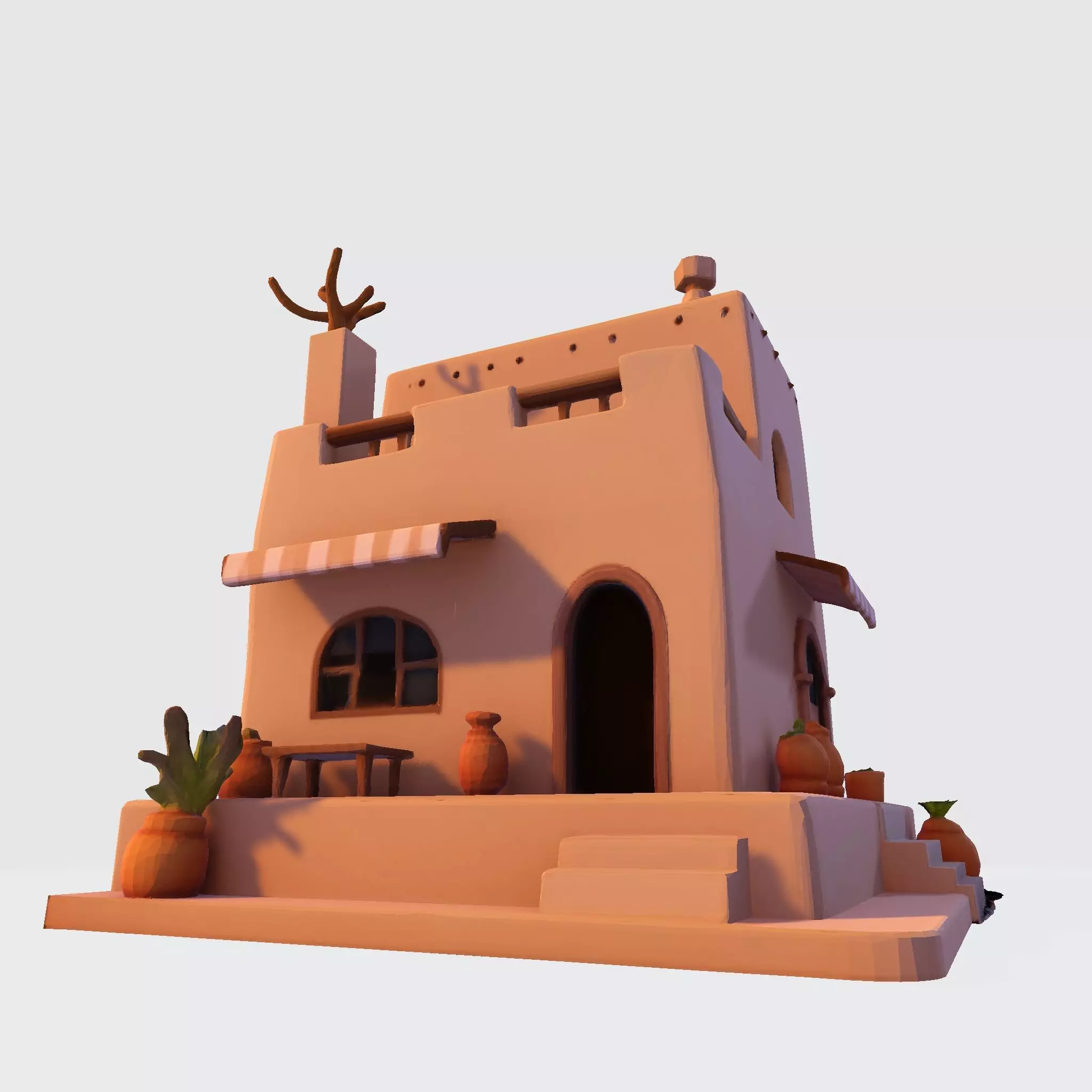 Desert Oasis Home 3D Model 3D print model_17