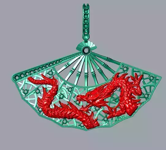 magerit dragon fan pendant