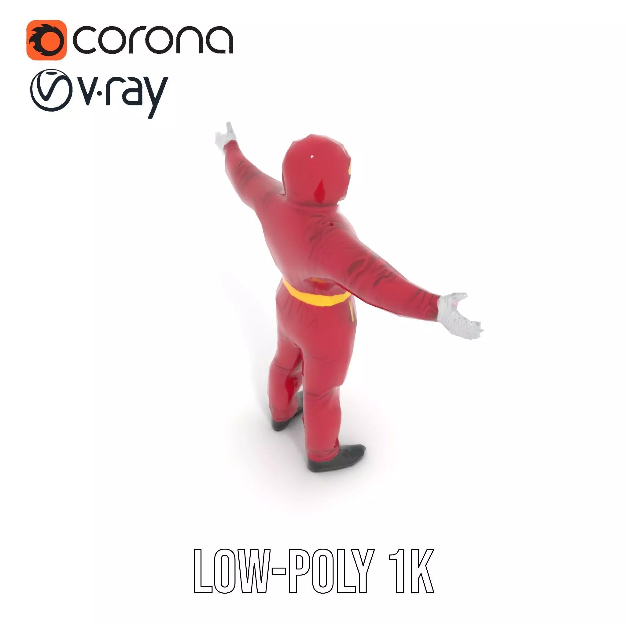 Red Protective Suit model pack Low-poly 3D model_12