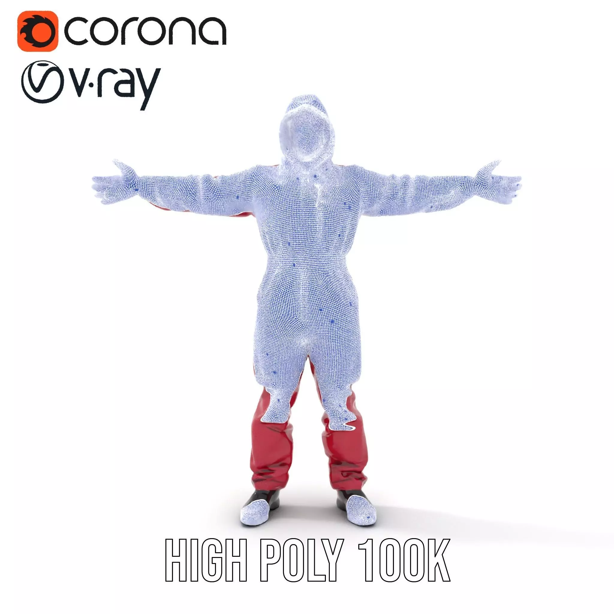 Red Protective Suit model pack Low-poly 3D model_34