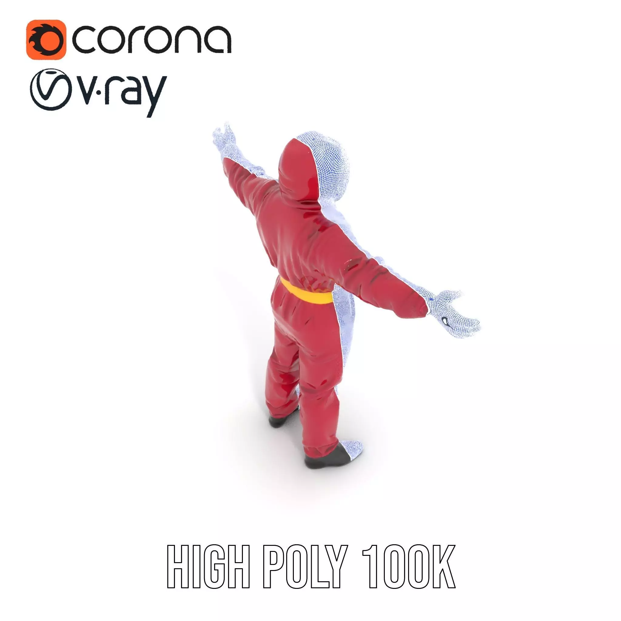 Red Protective Suit model pack Low-poly 3D model_32