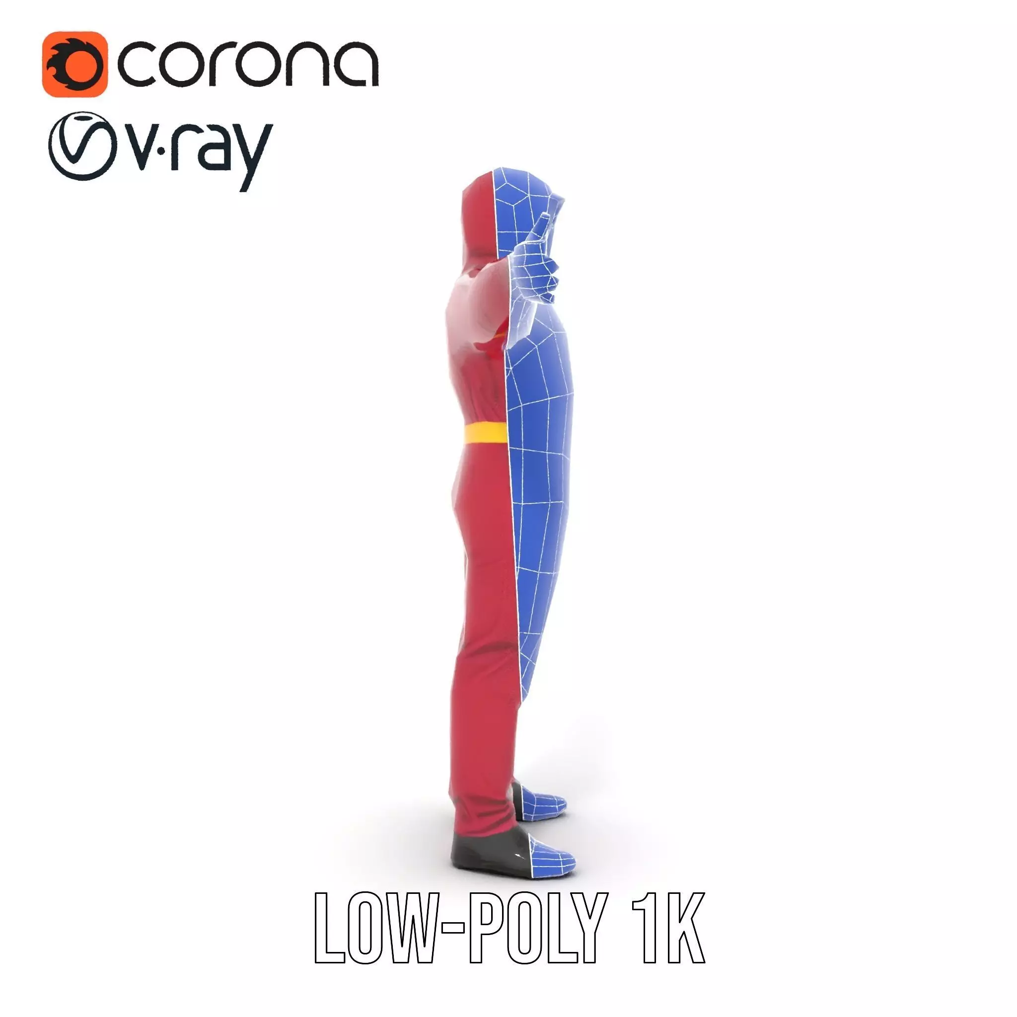 Red Protective Suit model pack Low-poly 3D model_30