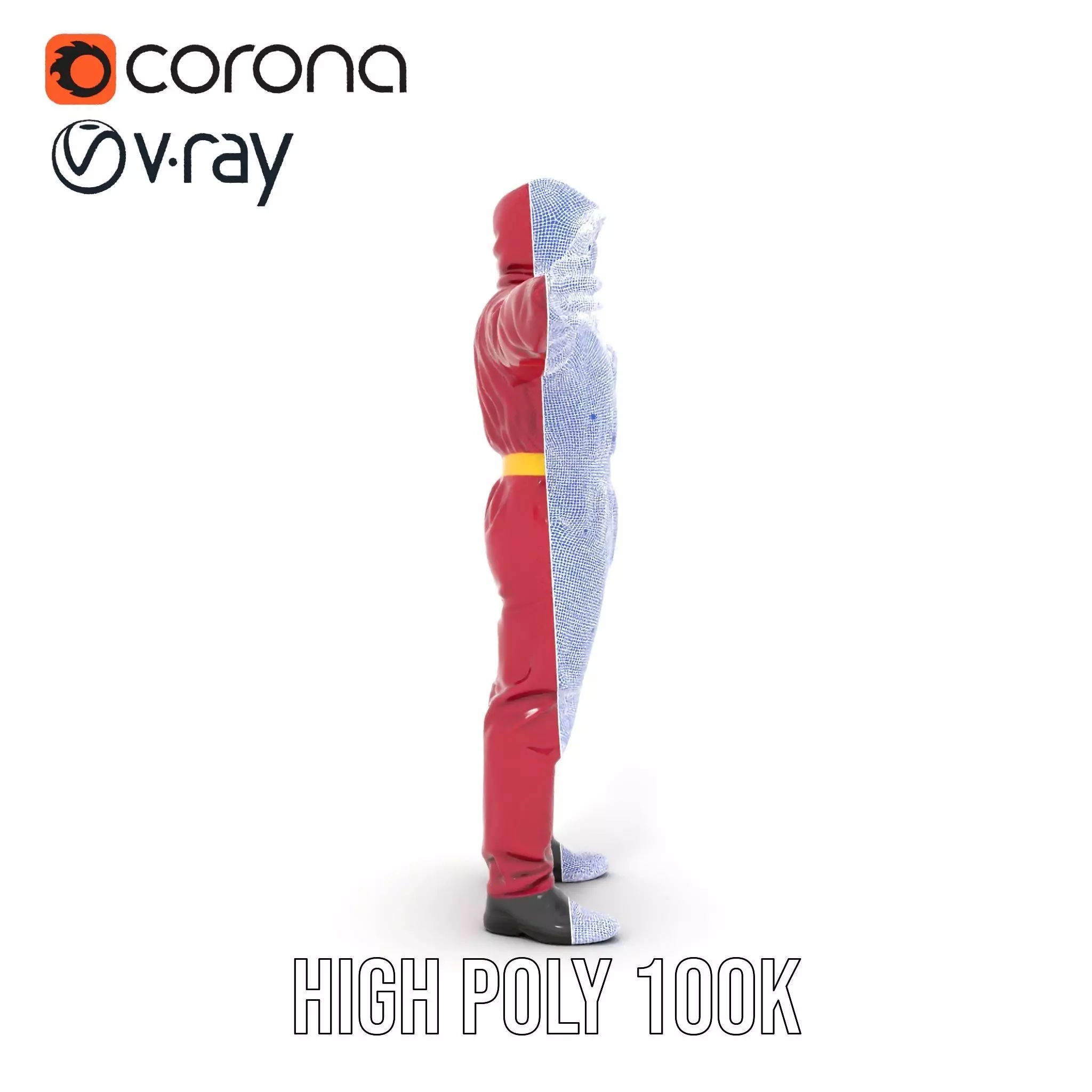 Red Protective Suit model pack Low-poly 3D model_33