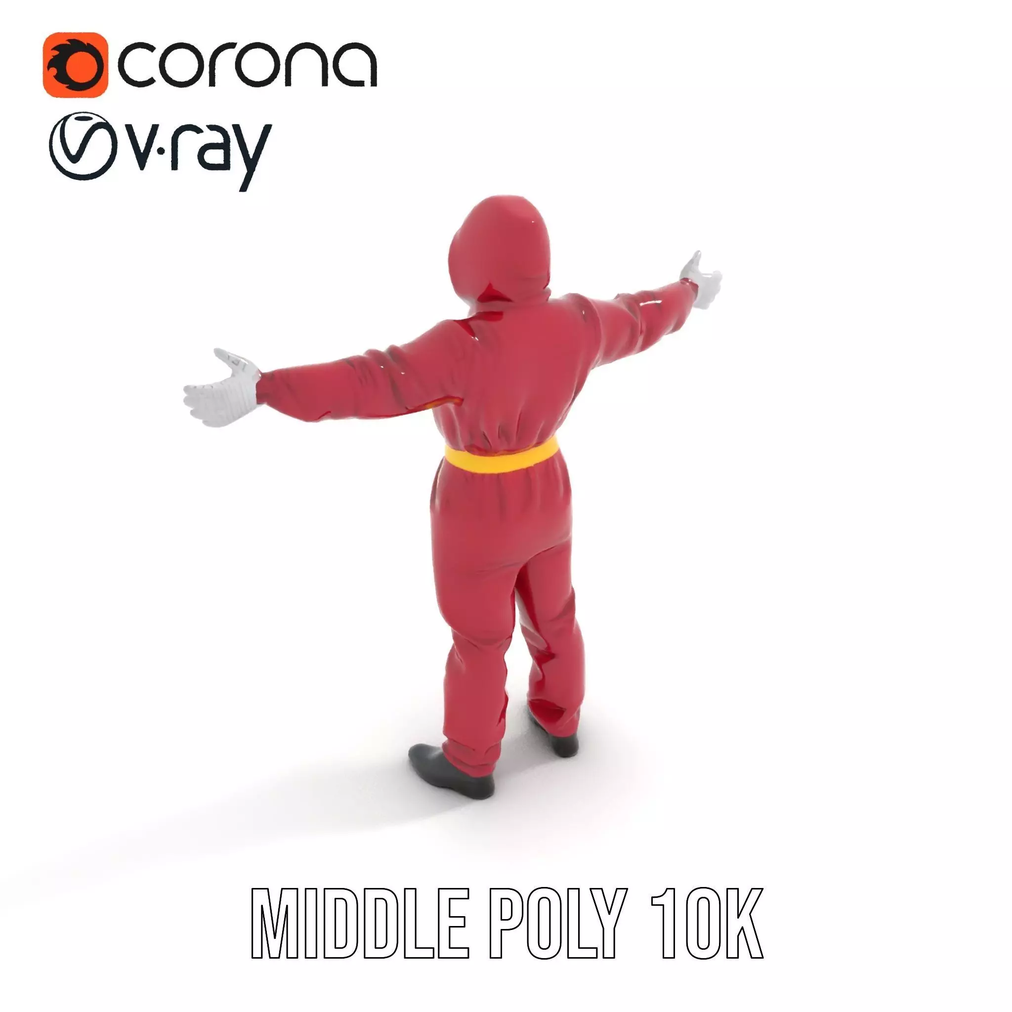 Red Protective Suit model pack Low-poly 3D model_13