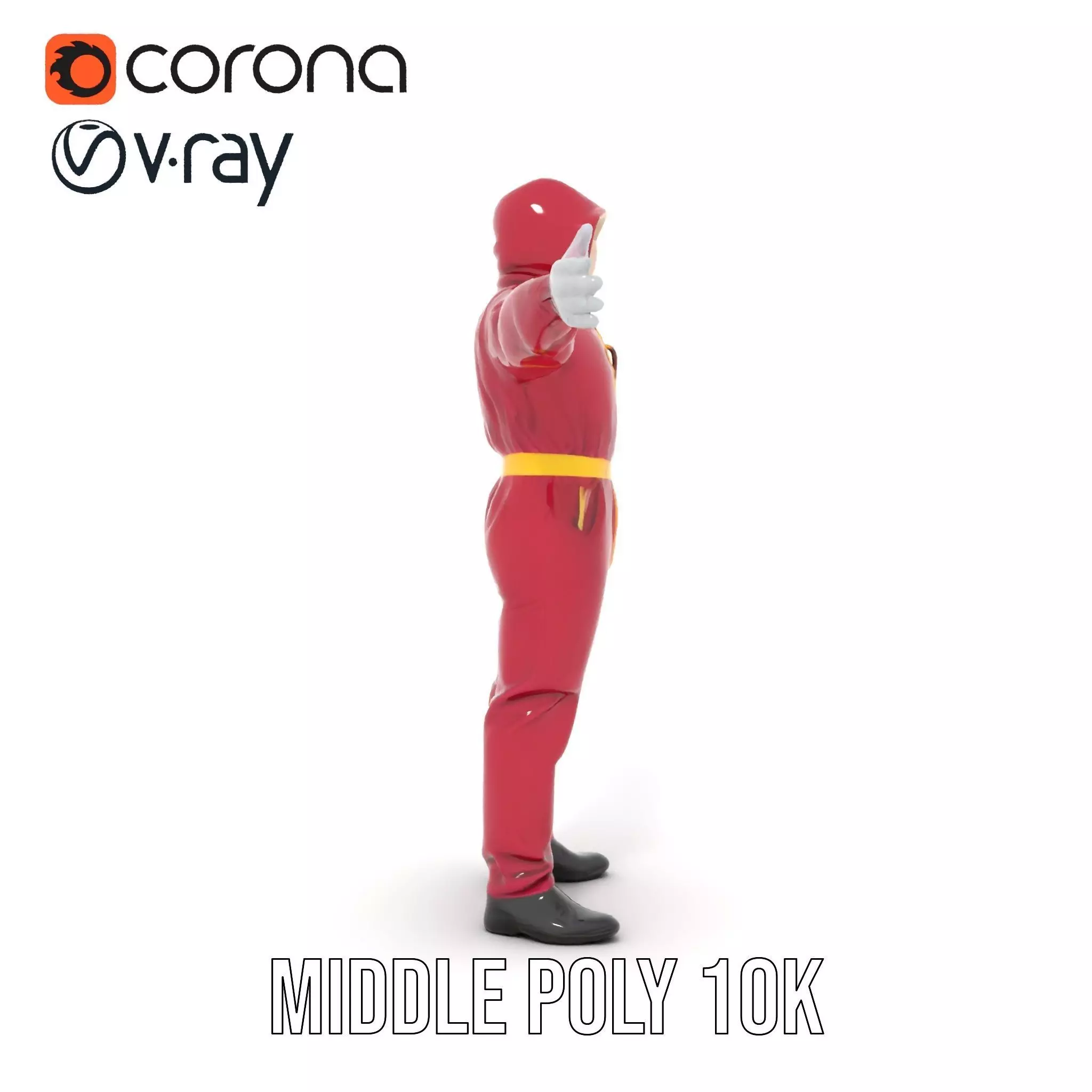 Red Protective Suit model pack Low-poly 3D model_5