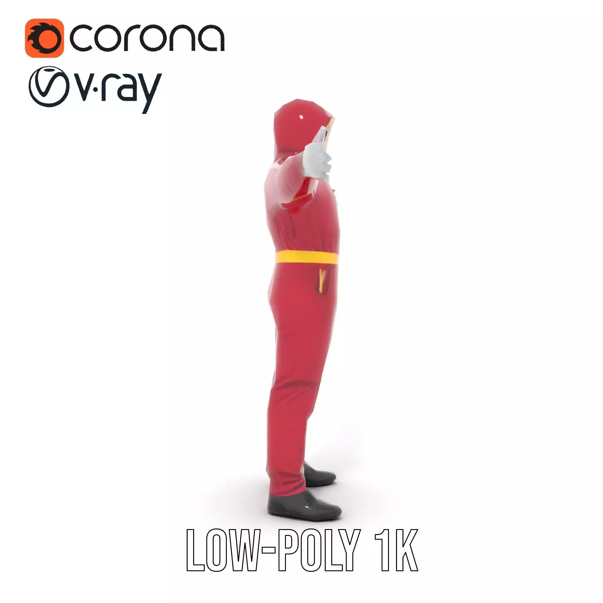 Red Protective Suit model pack Low-poly 3D model_19