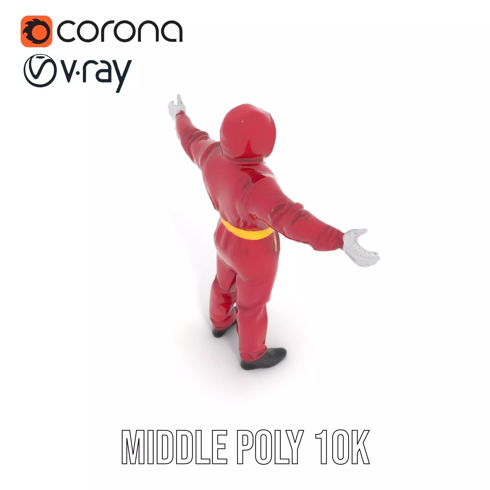 Red Protective Suit model pack Low-poly 3D model_6