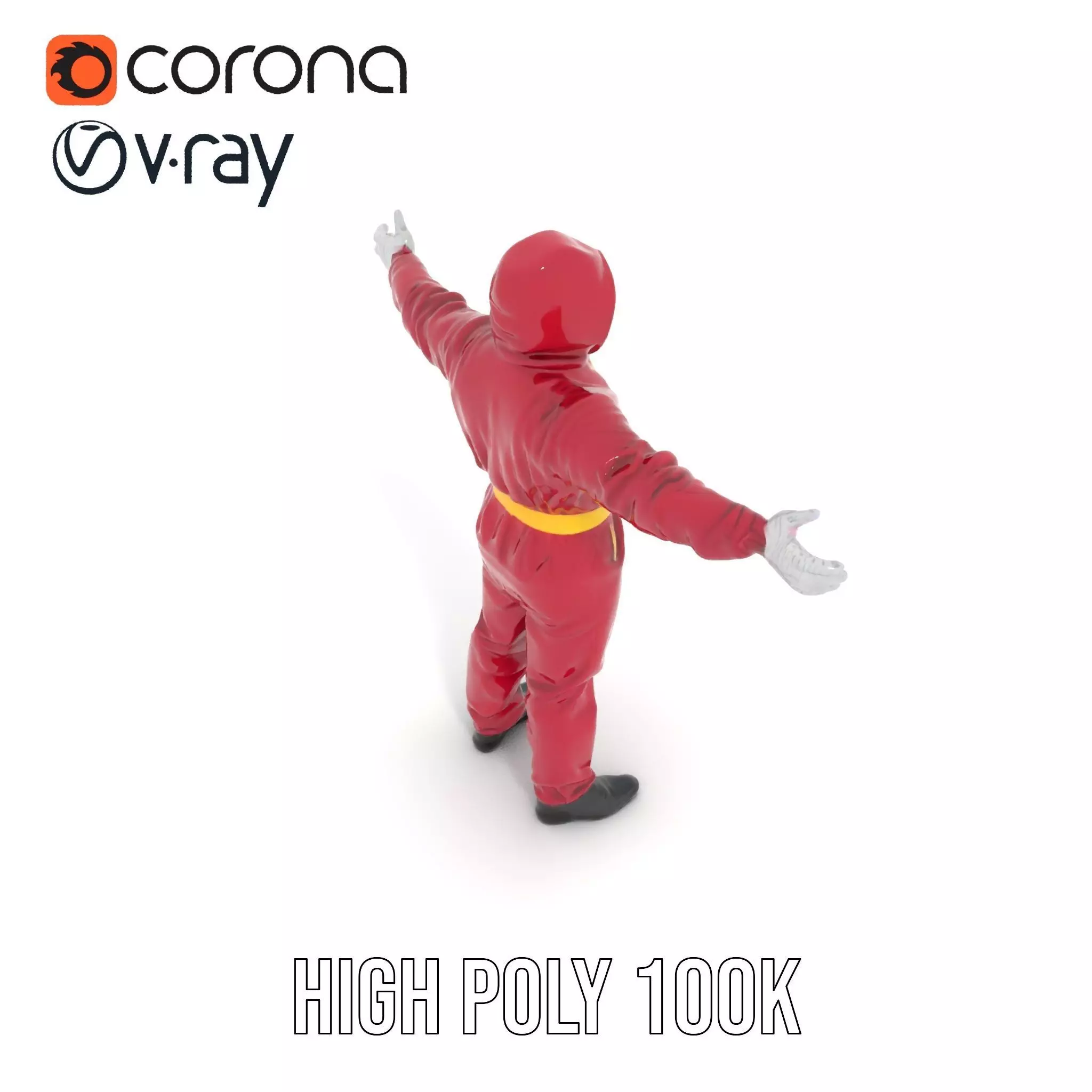 Red Protective Suit model pack Low-poly 3D model_20