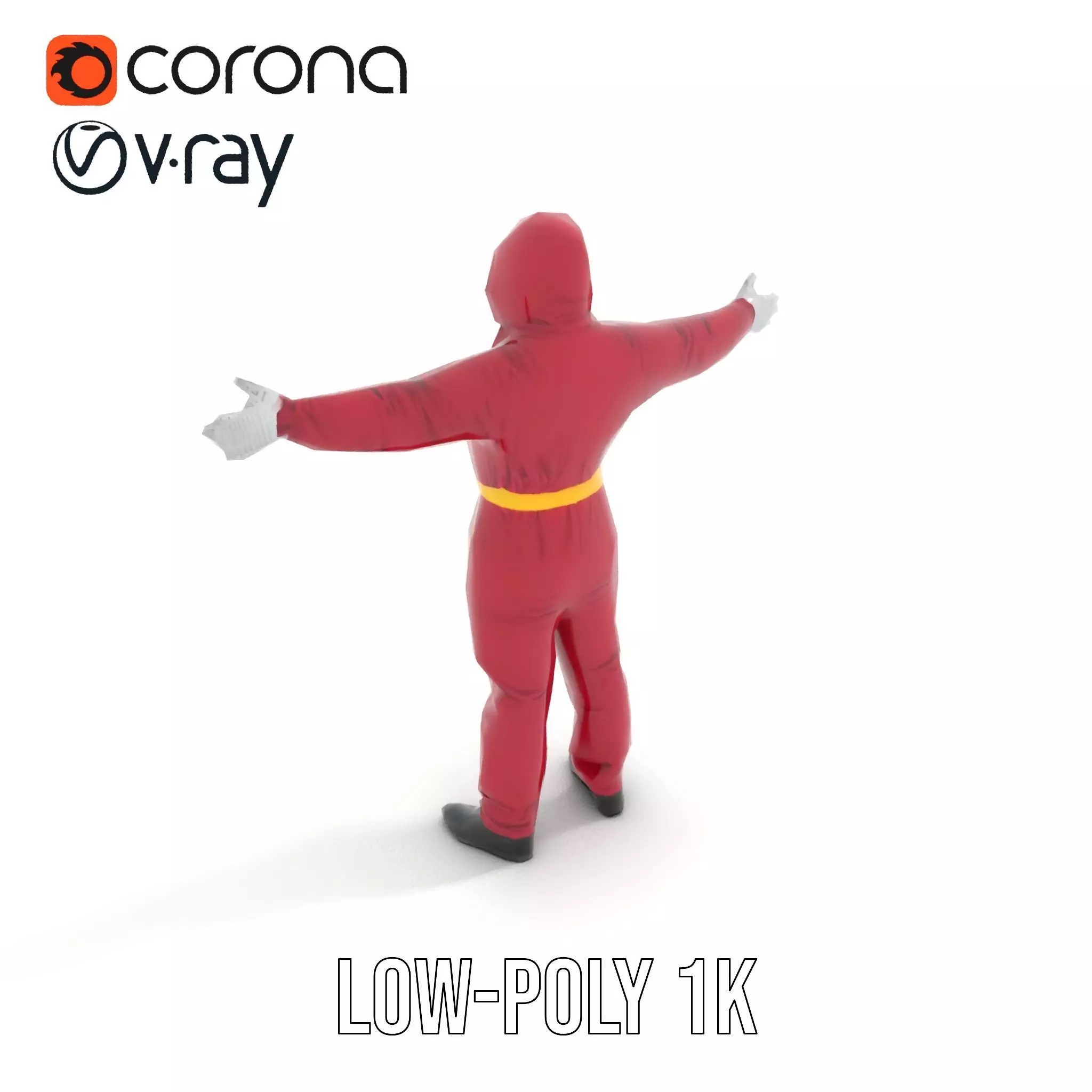 Red Protective Suit model pack Low-poly 3D model_22